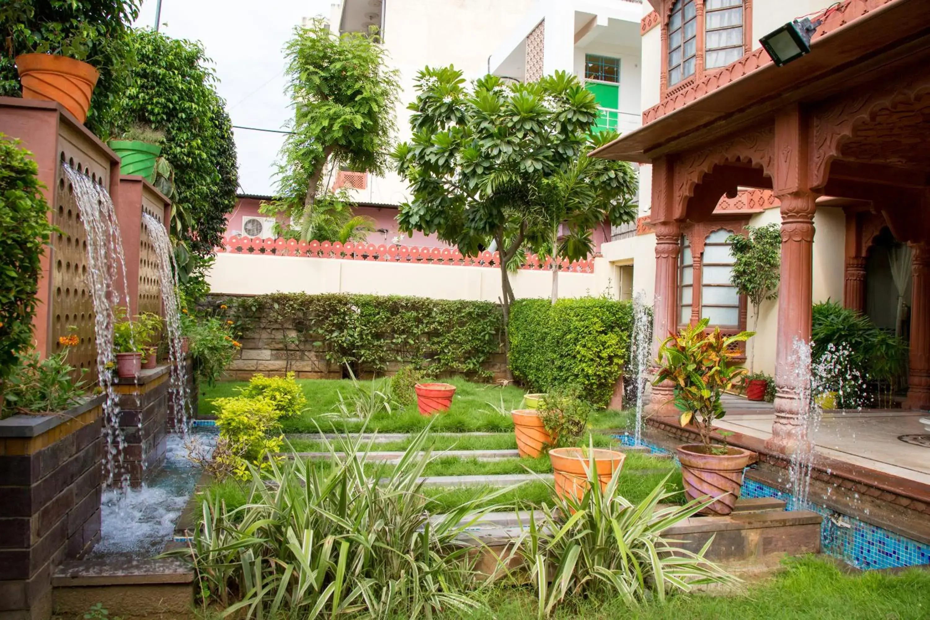 Garden view in WelcomHeritage Traditional Haveli Garden view in WelcomHeritage Traditional Haveli