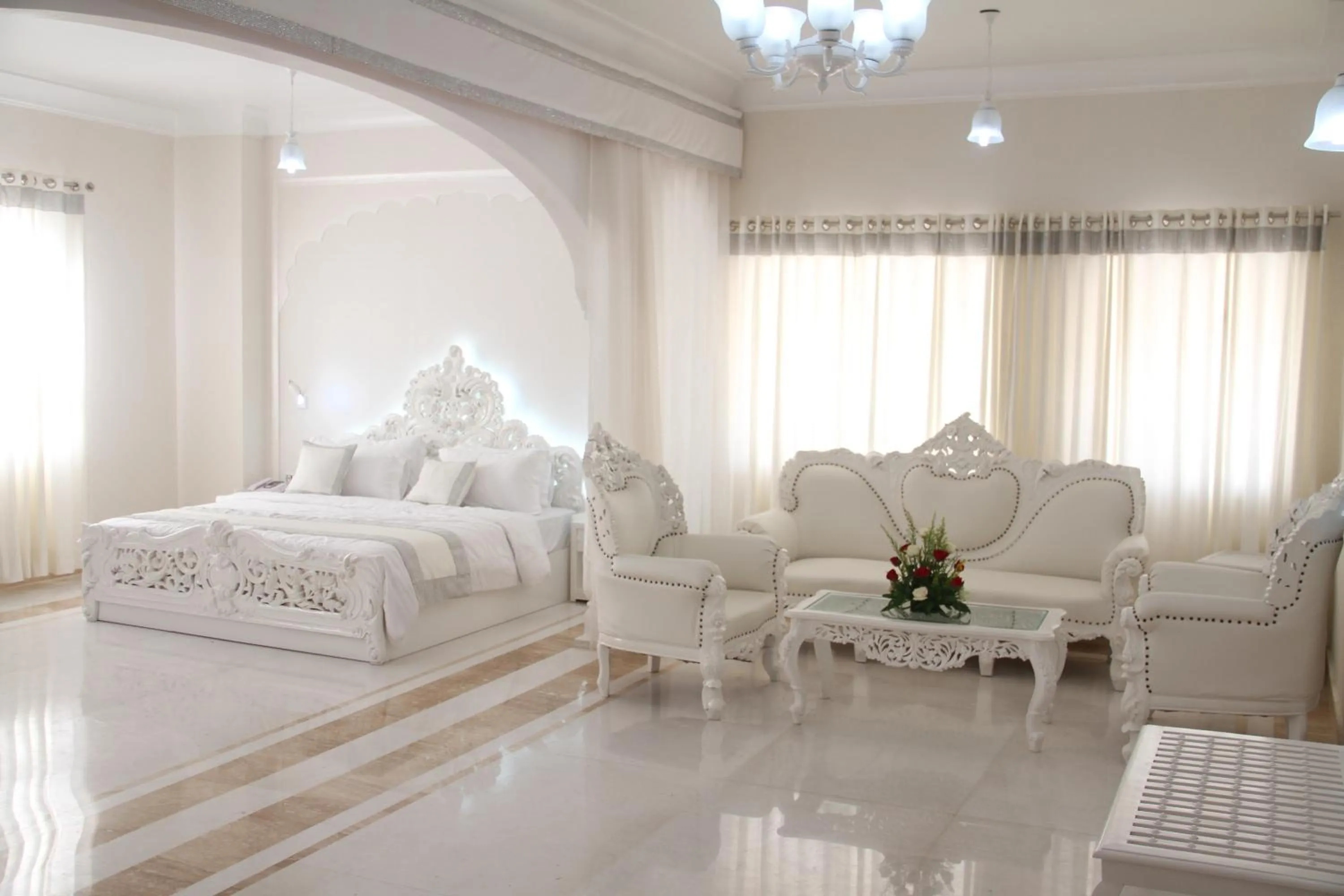 Photo of the whole room, Bed in WelcomHeritage Traditional Haveli