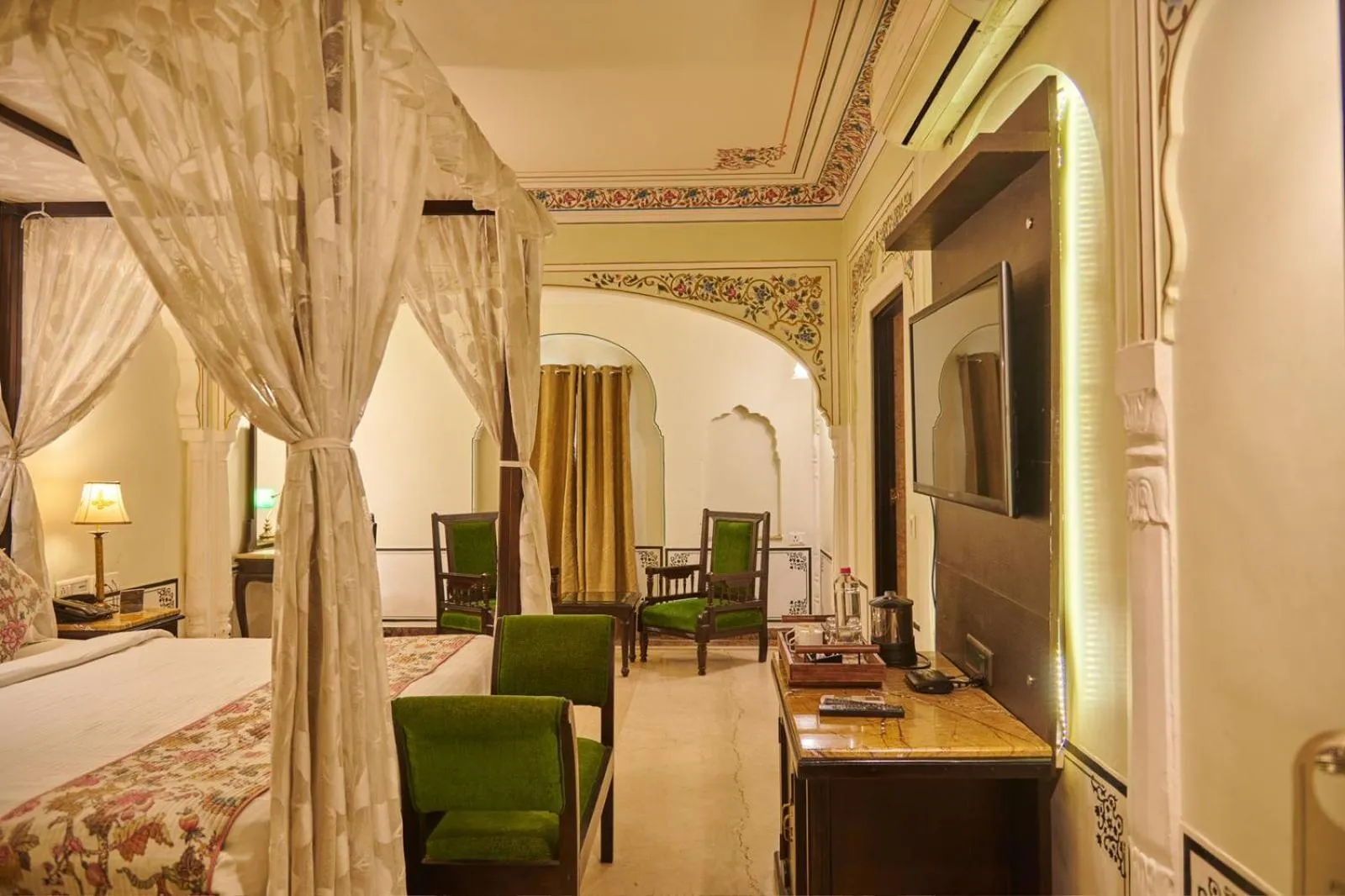 Bedroom, Bed in WelcomHeritage Traditional Haveli