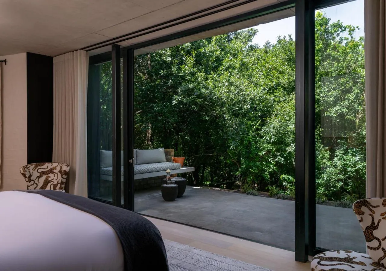 Patio, Bed in Future Found Sanctuary, Luxury Boutique Hotel by NEWMARK