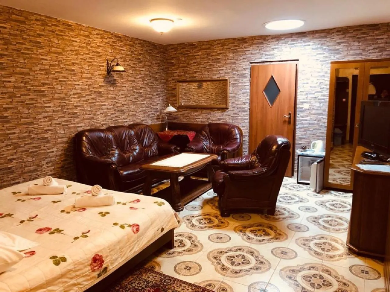 Seating area, Bed in BLACK JACK "Będzin"