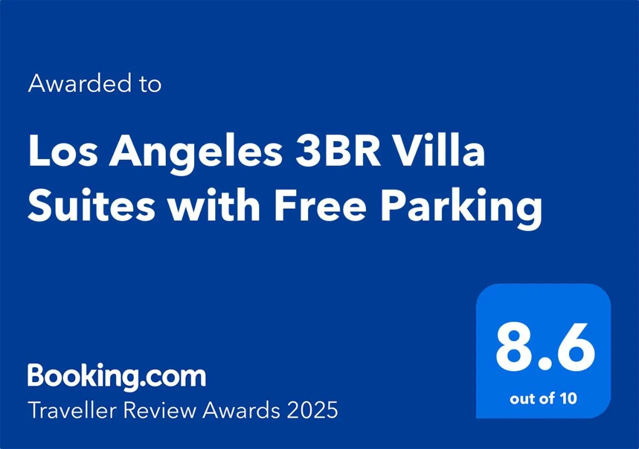 Certificate/Award in Los Angeles 3BR Villa Suites with Free Parking