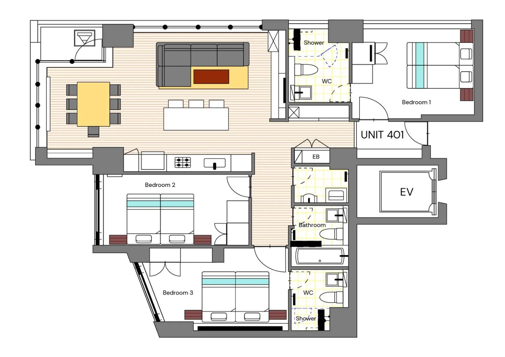 Floor plan in Snow Crystal