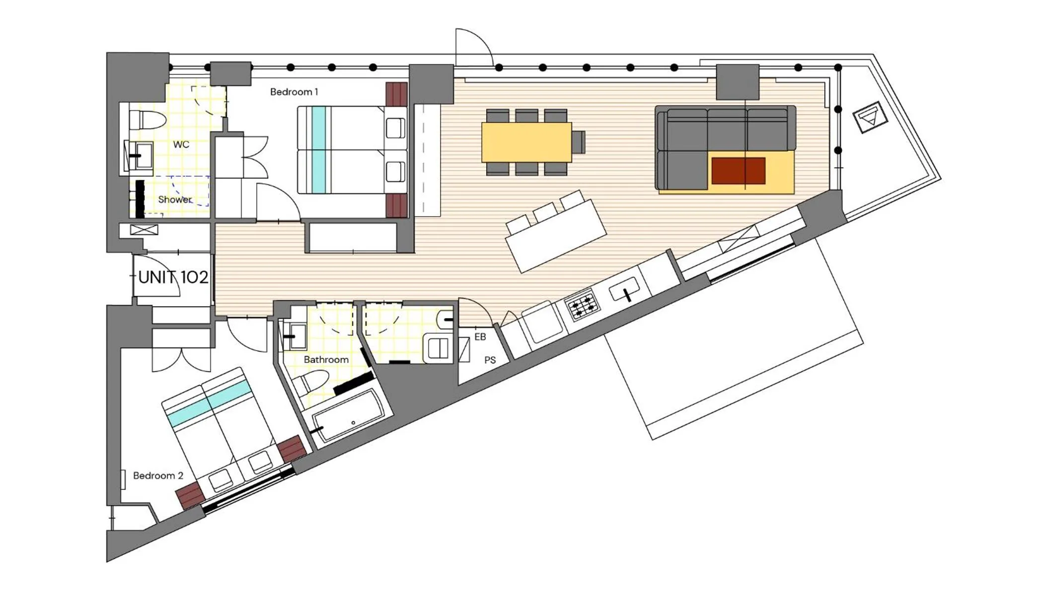Floor plan in Snow Crystal