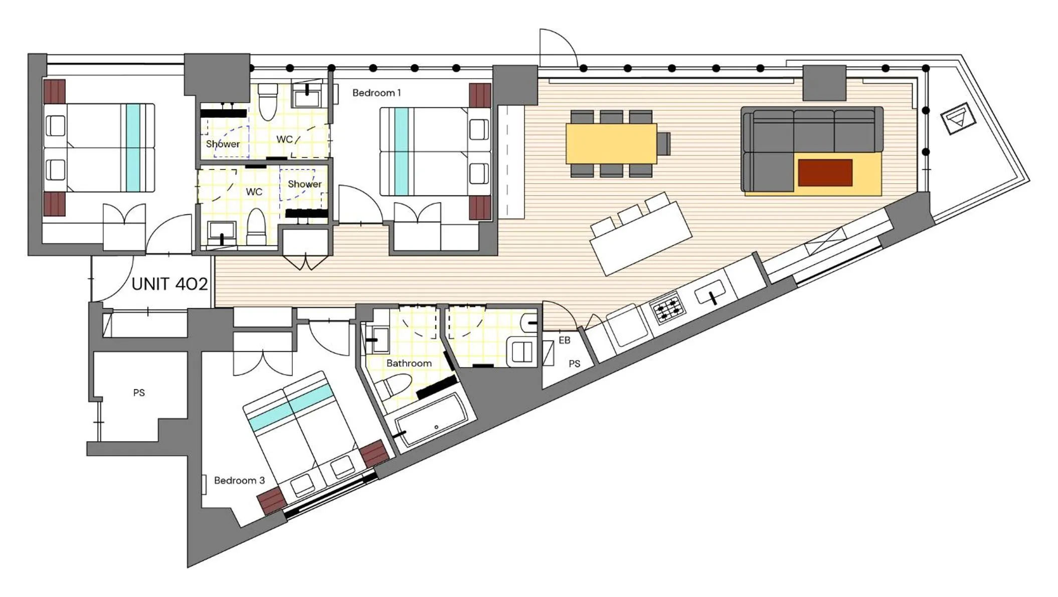 Floor plan in Snow Crystal