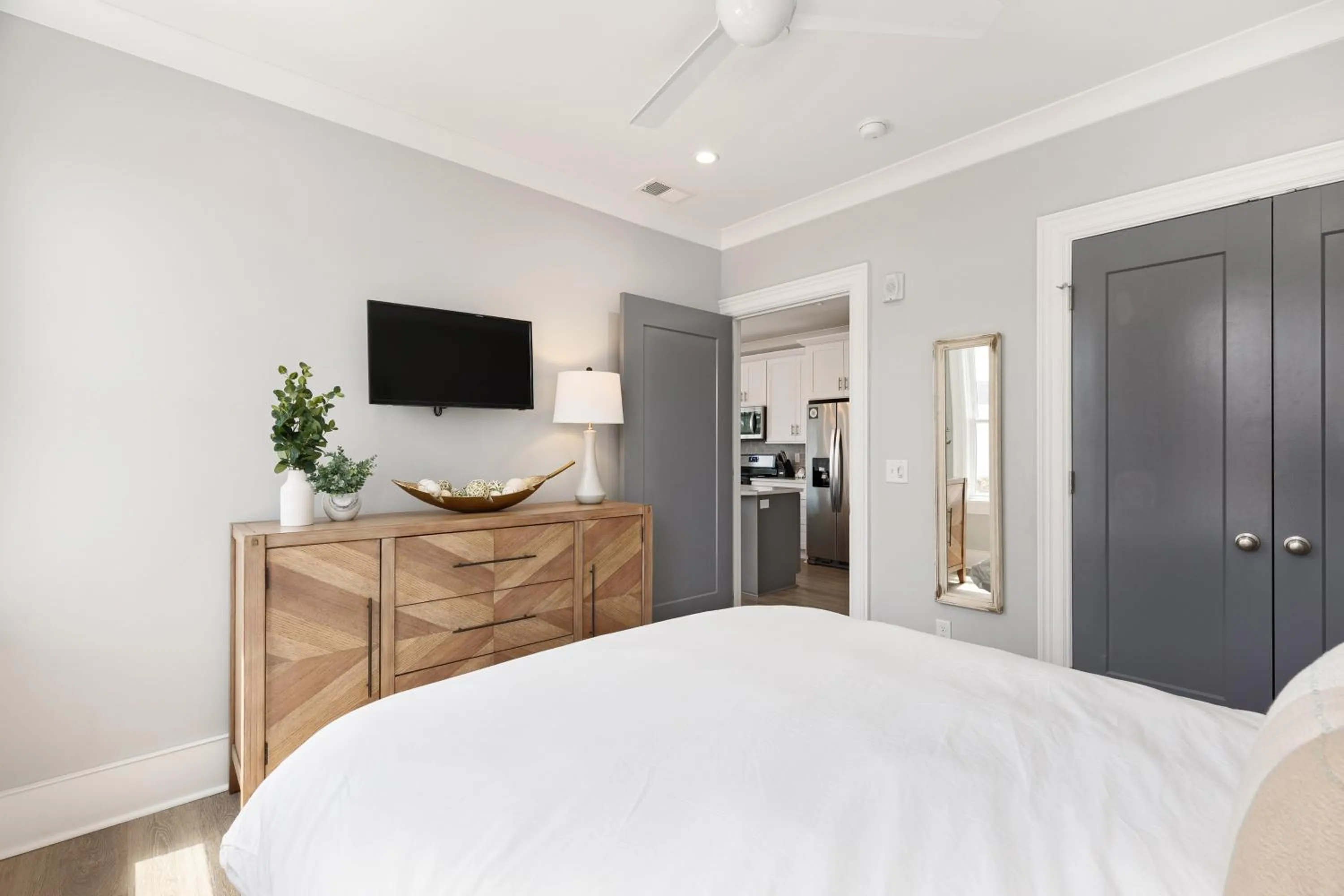 Bed in The Ashley Suite at 122 Spring