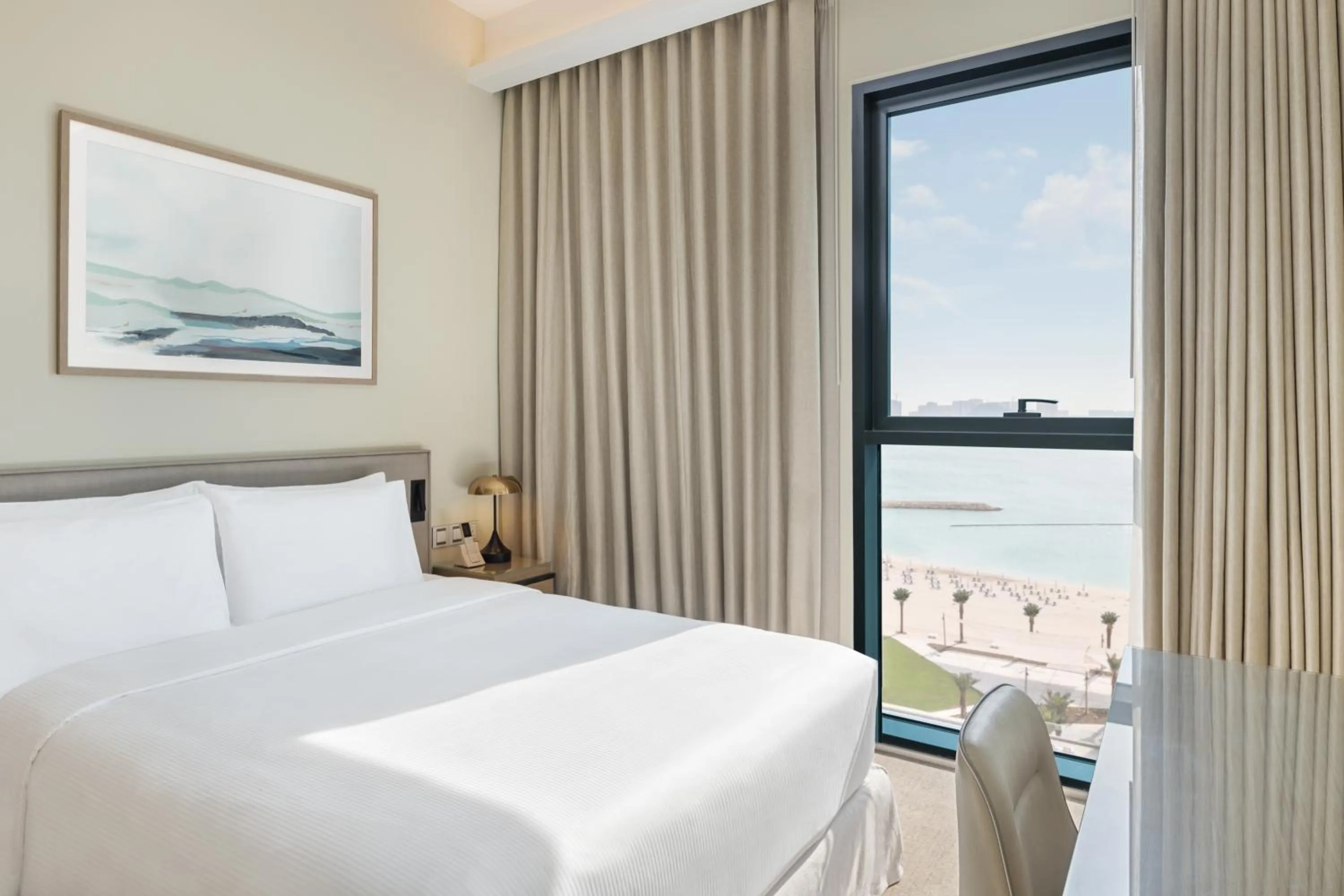 View (from property/room), Bed in Vida Beach Resort Marassi Al Bahrain