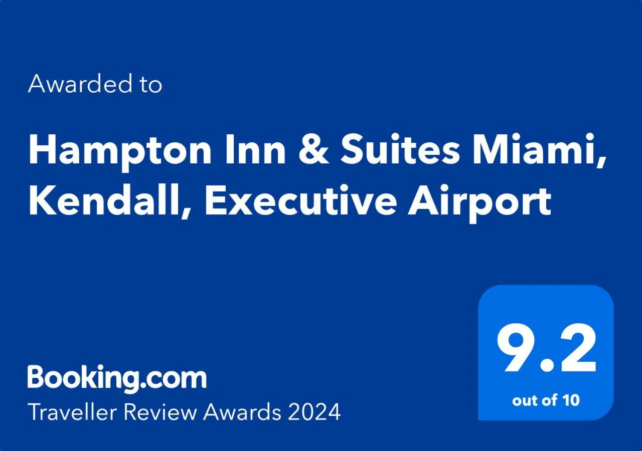 Certificate/Award in Hampton Inn & Suites Miami, Kendall, Executive Airport