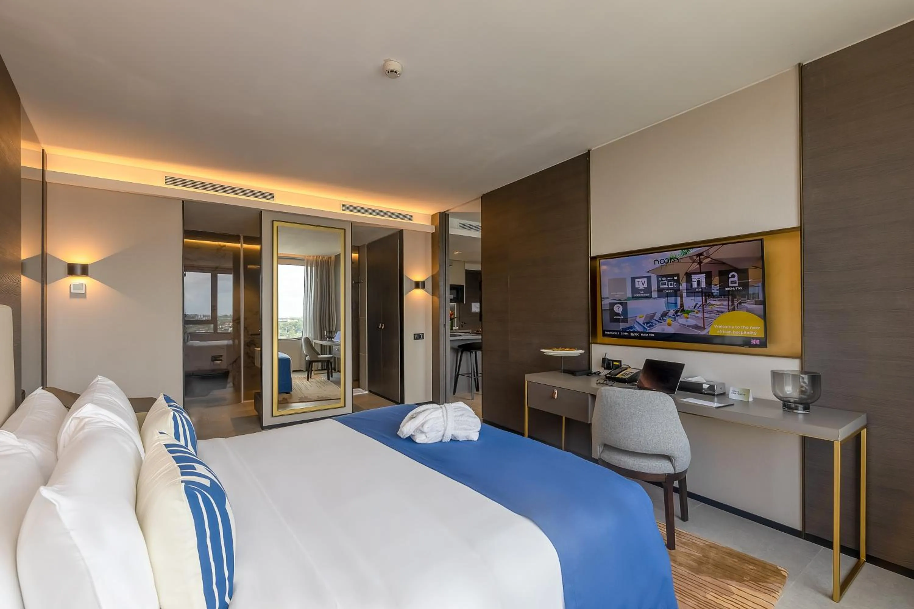 Bed in Noom Hotel Abidjan Plateau