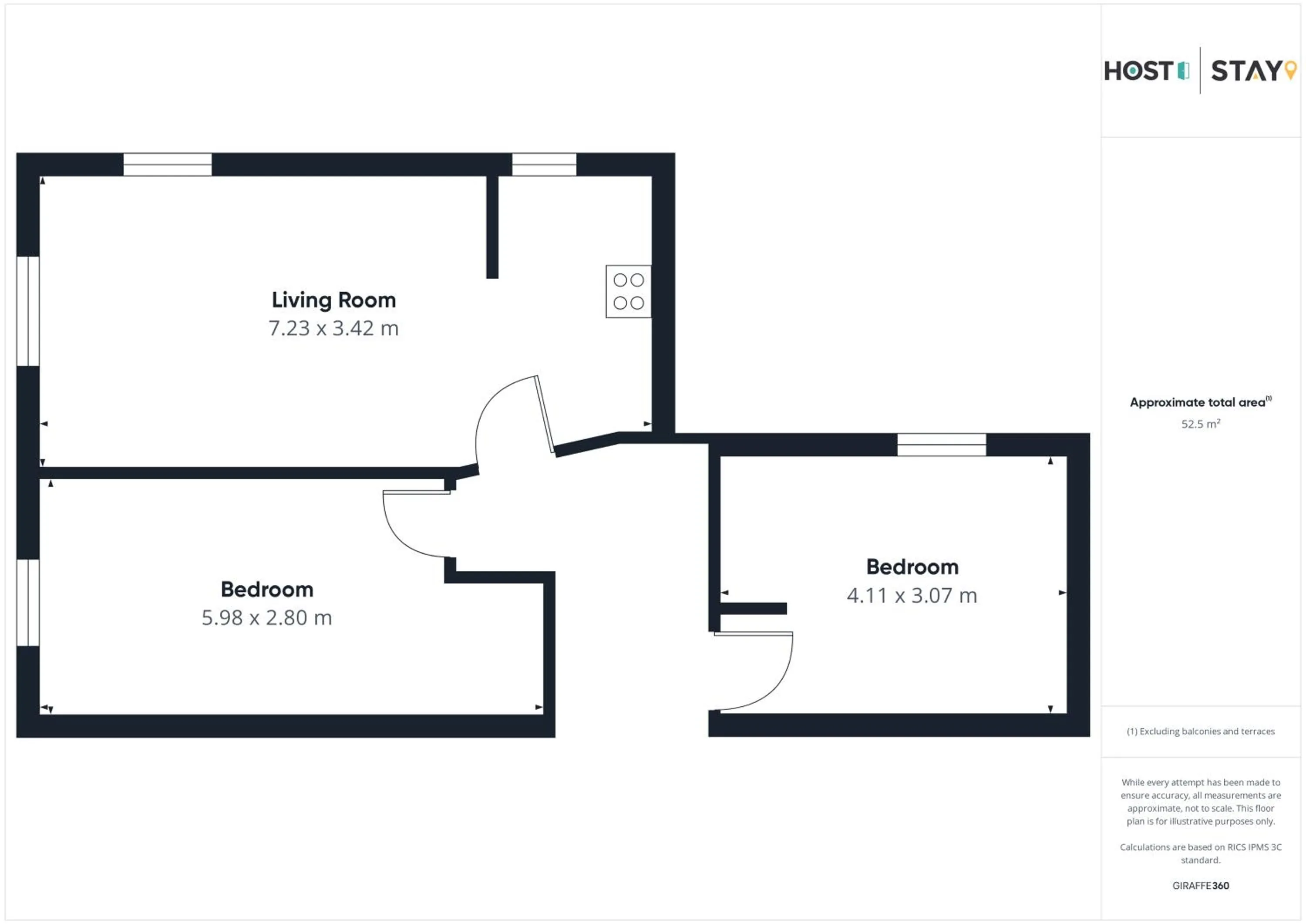 Floor plan in Host & Stay - Starboard Bow
