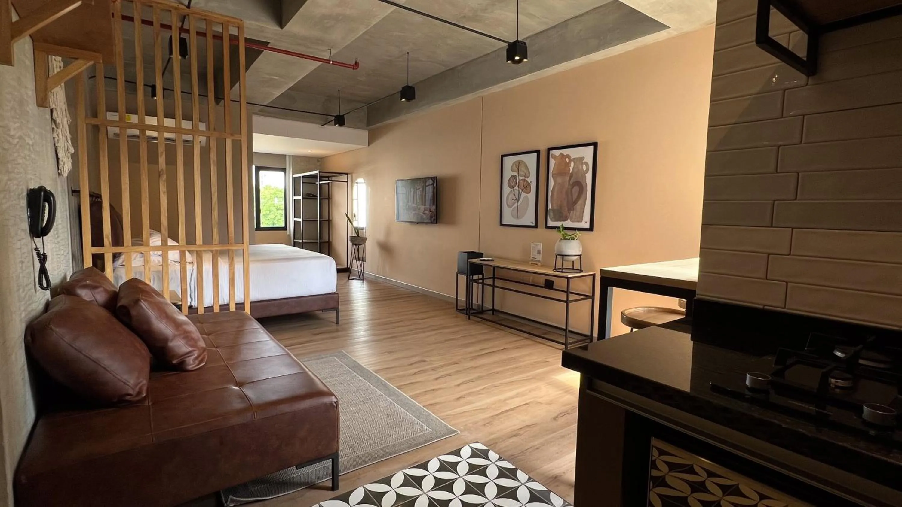 Bed in Mosaic Studios Buenavista