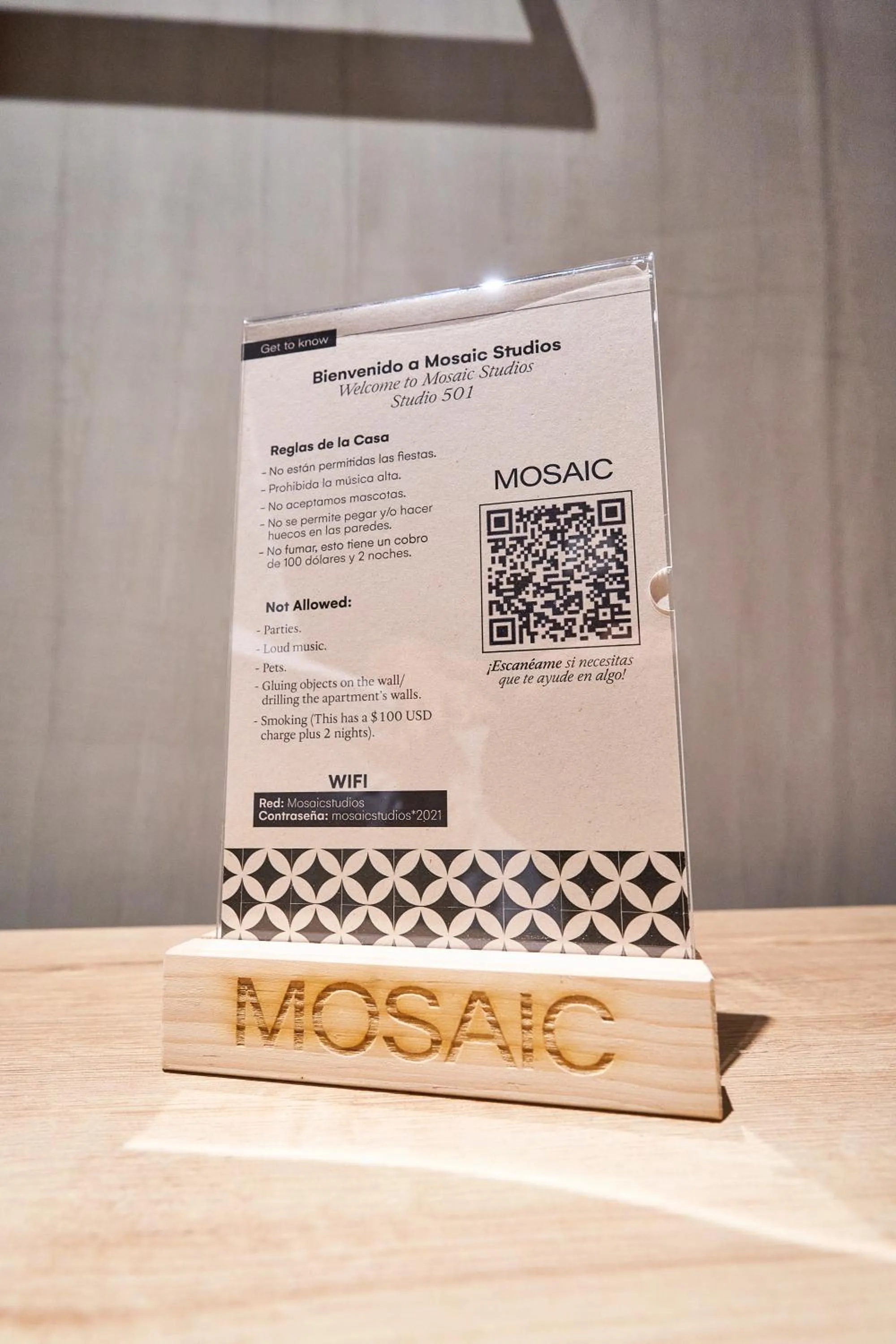 Logo/Certificate/Sign in Mosaic Studios Buenavista