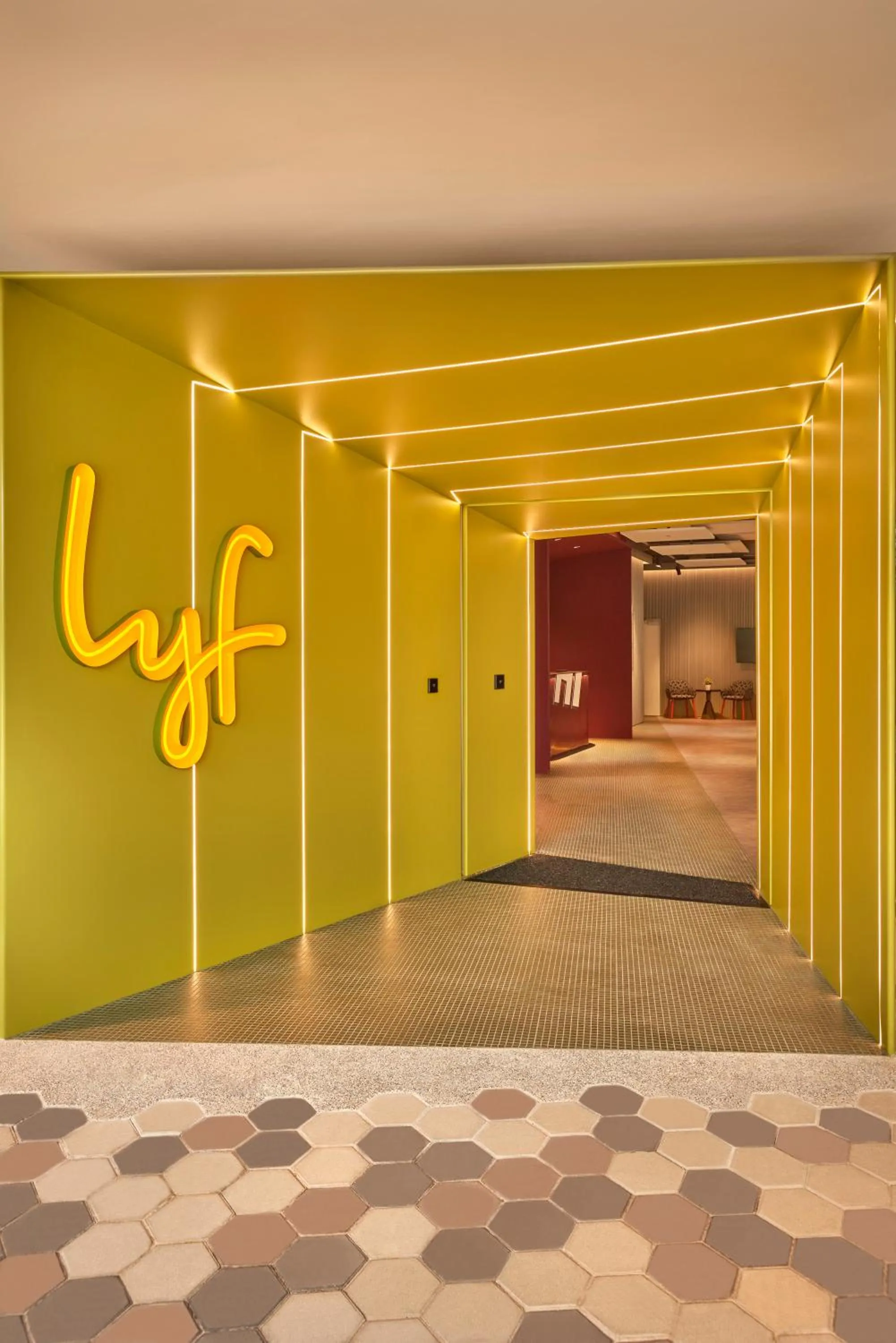 Facade/entrance in lyf one-north Singapore