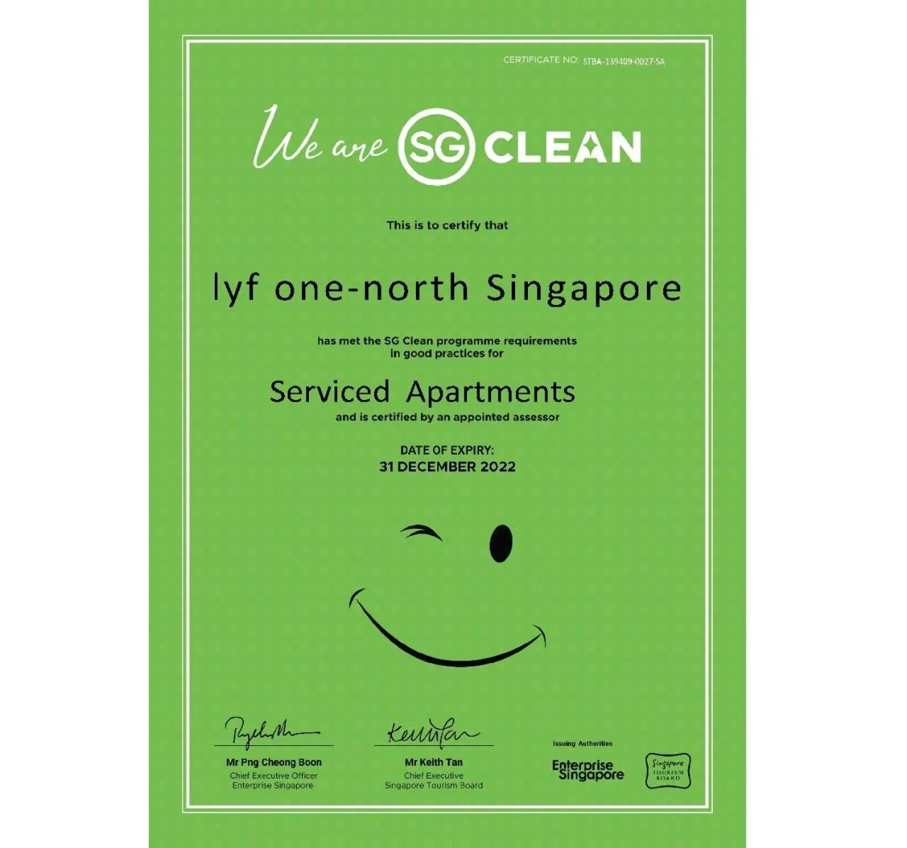 Certificate/Award in lyf one-north Singapore