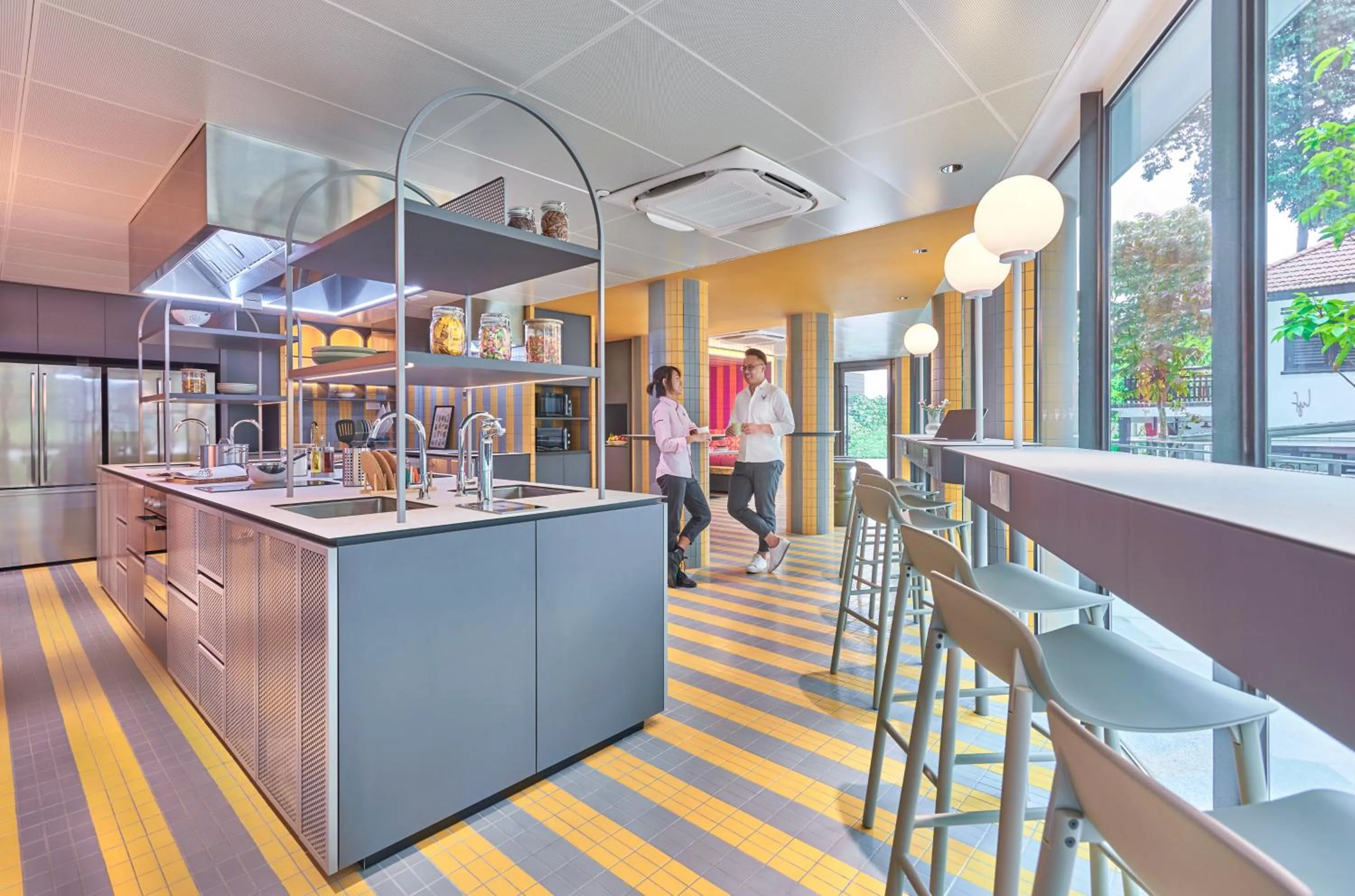 Communal kitchen in lyf one-north Singapore