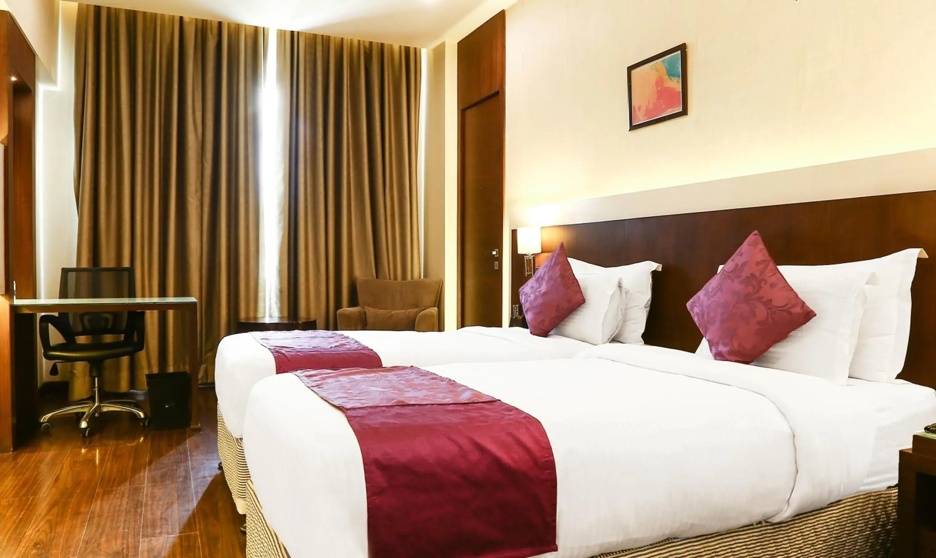 Bedroom, Bed in Treebo Premium Eden Residency Near Sec 29 Bedroom, Bed in Treebo Premium Eden Residency Near Sec 29