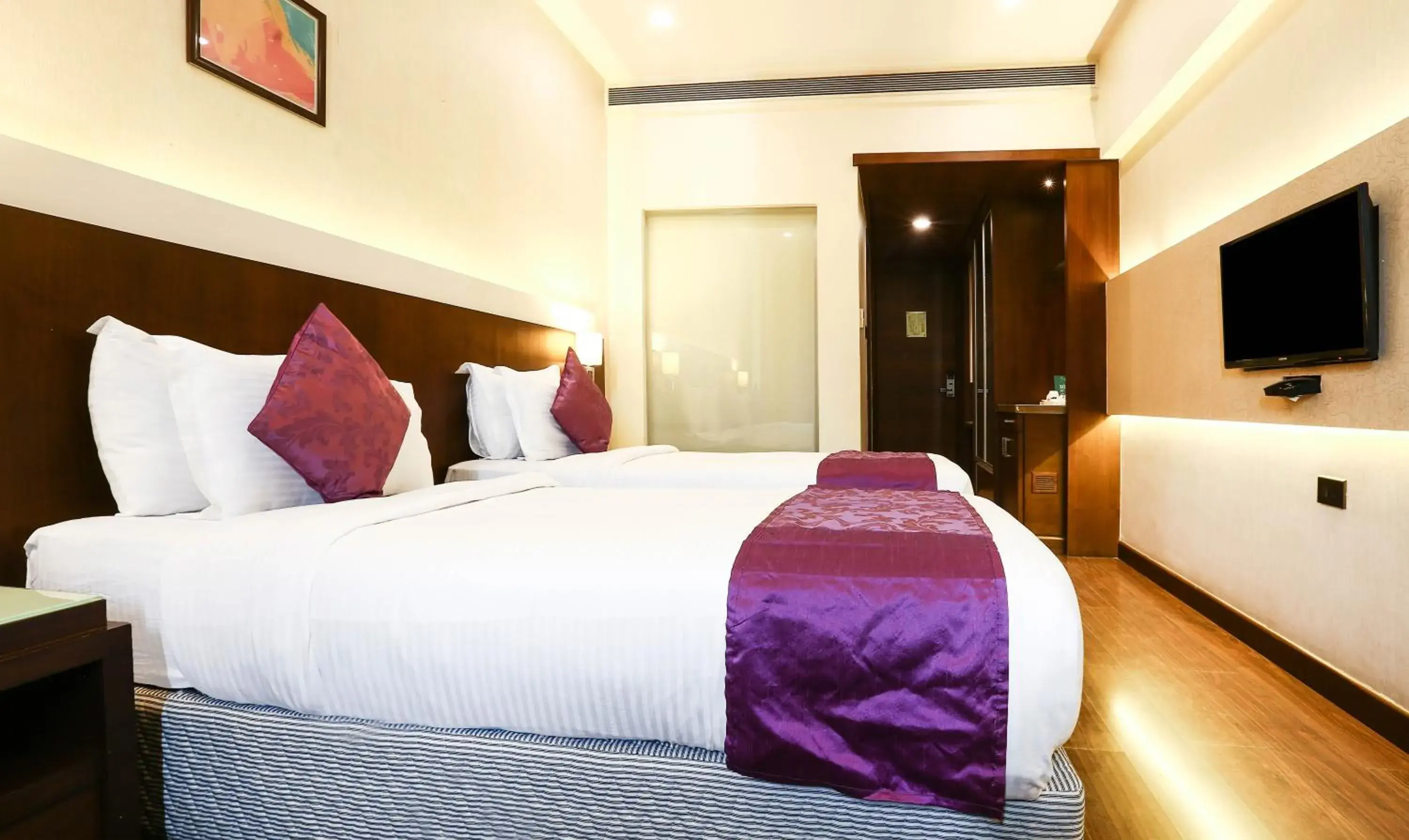Bedroom, Bed in Treebo Premium Eden Residency Near Sec 29 Bedroom, Bed in Treebo Premium Eden Residency Near Sec 29