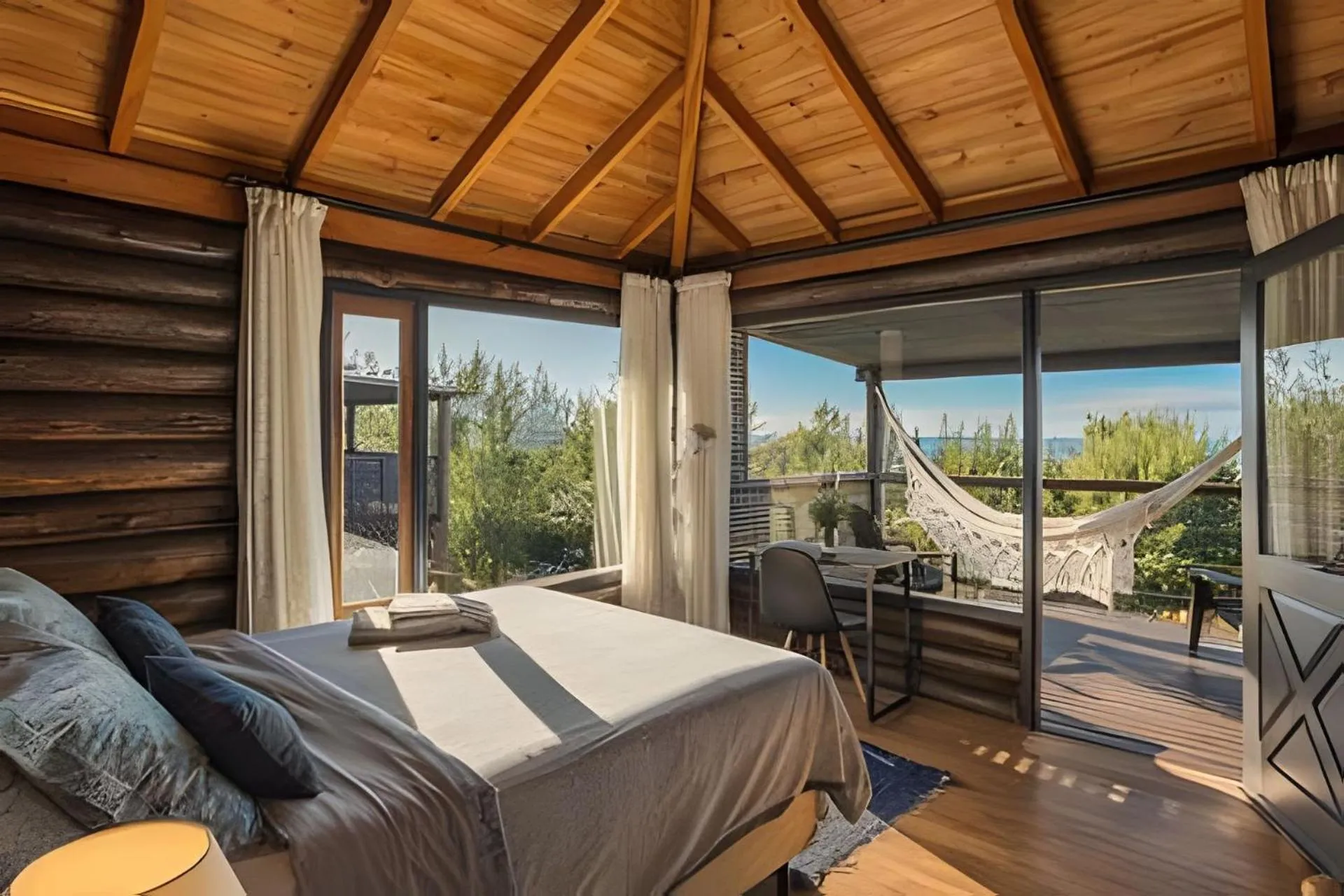 View (from property/room), Bed in Villa Sayuri