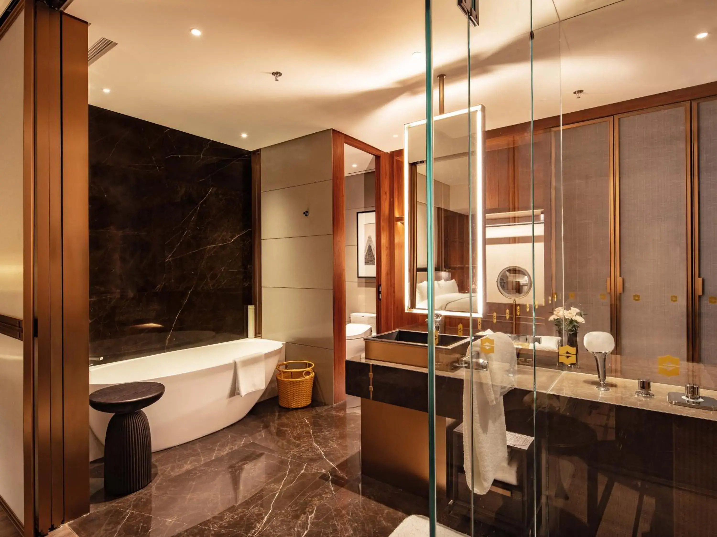 Bathroom in Shangri-La Nanning - The tallest hotel worldwide in Shangri-La Group Bathroom in Shangri-La Nanning - The tallest hotel worldwide in Shangri-La Group