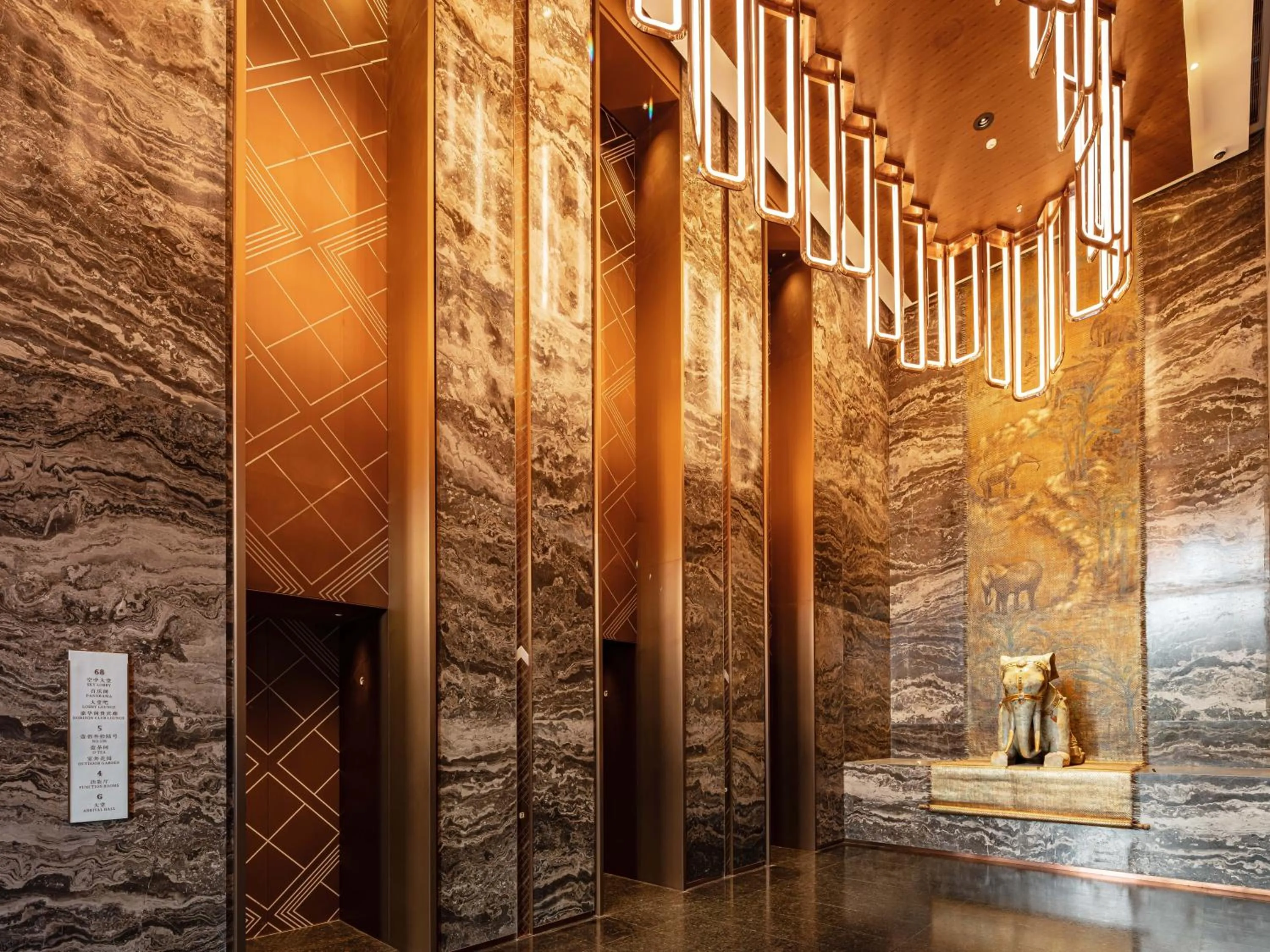 elevator in Shangri-La Nanning - The tallest hotel worldwide in Shangri-La Group