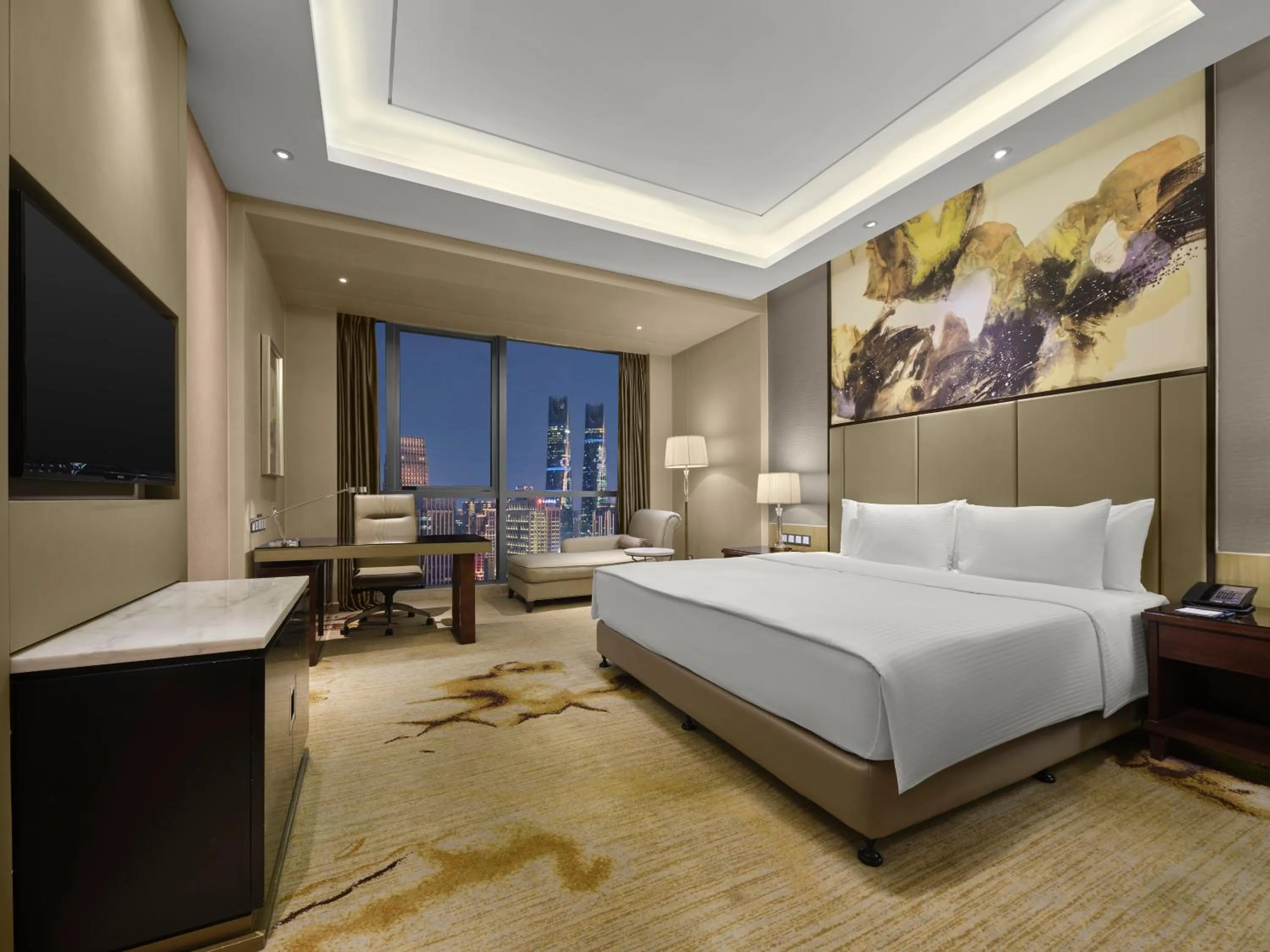 View (from property/room), Bed in Wanda Realm Nanchang