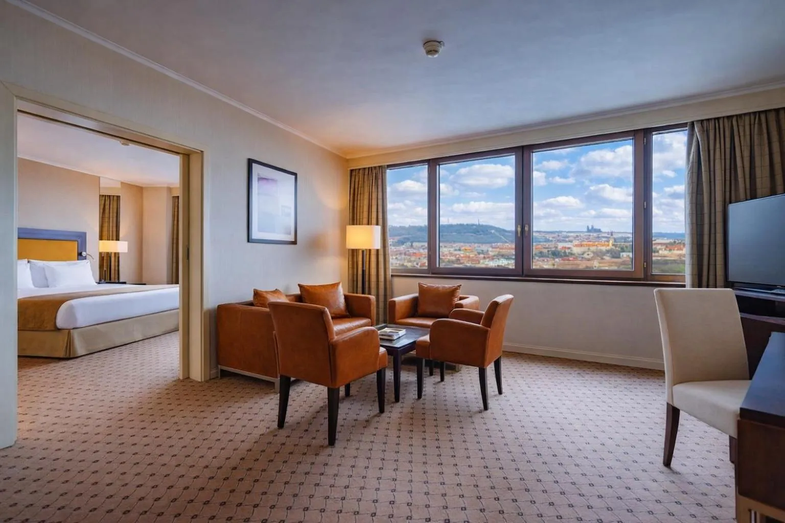 Living room, Bed in Grand Hotel Prague Towers - Czech Leading Hotels
