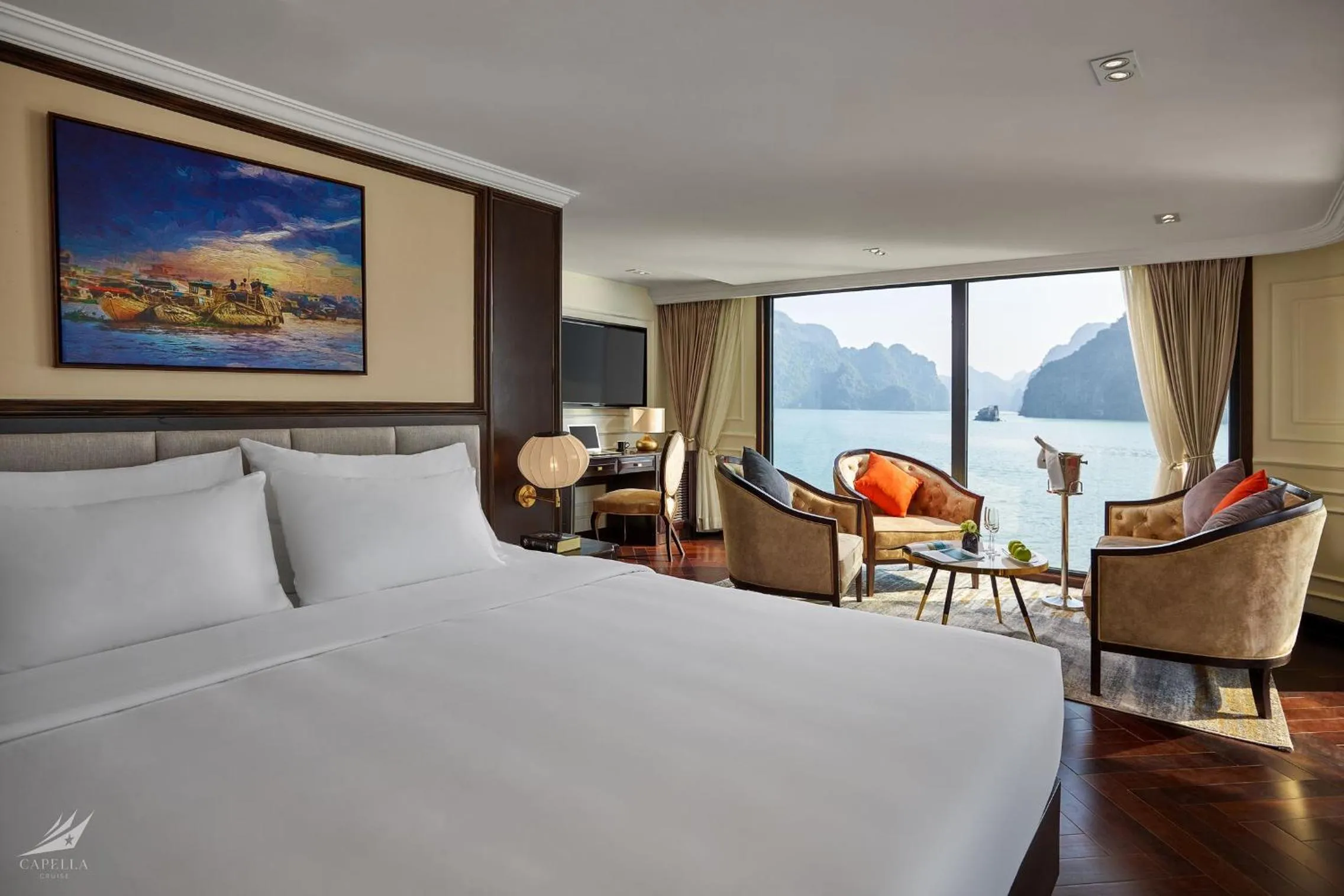 Natural landscape, Bed in Halong Capella Cruise - Member of Lyra cruise collection