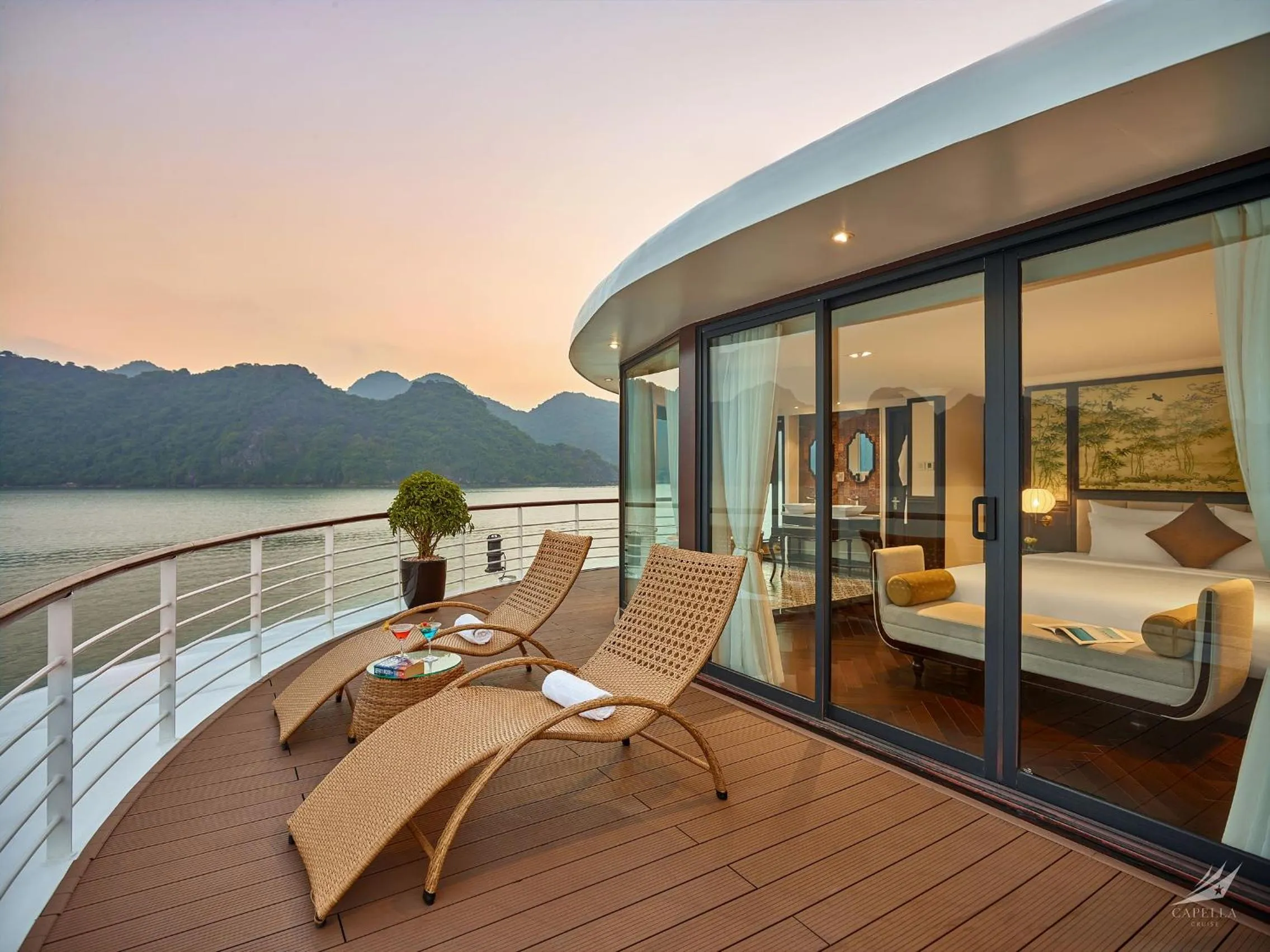 Balcony/Terrace in Halong Capella Cruise - Member of Lyra cruise collection