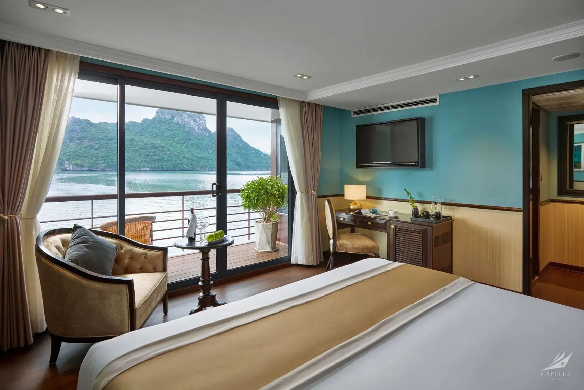 2 days 1 night Double/Twin Harmony Suite on second floor - single occupancy in Halong Capella Cruise - Member of Lyra cruise collection 2 days 1 night Double/Twin Harmony Suite on second floor - single occupancy in Halong Capella Cruise - Member of Lyra cruise collection
