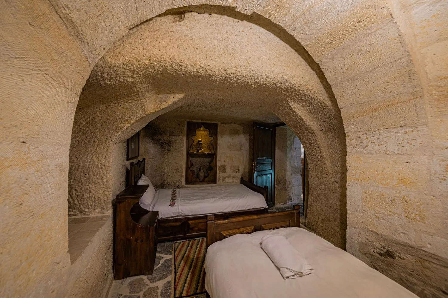 Bed in Konak Bezirhane Cave Otel