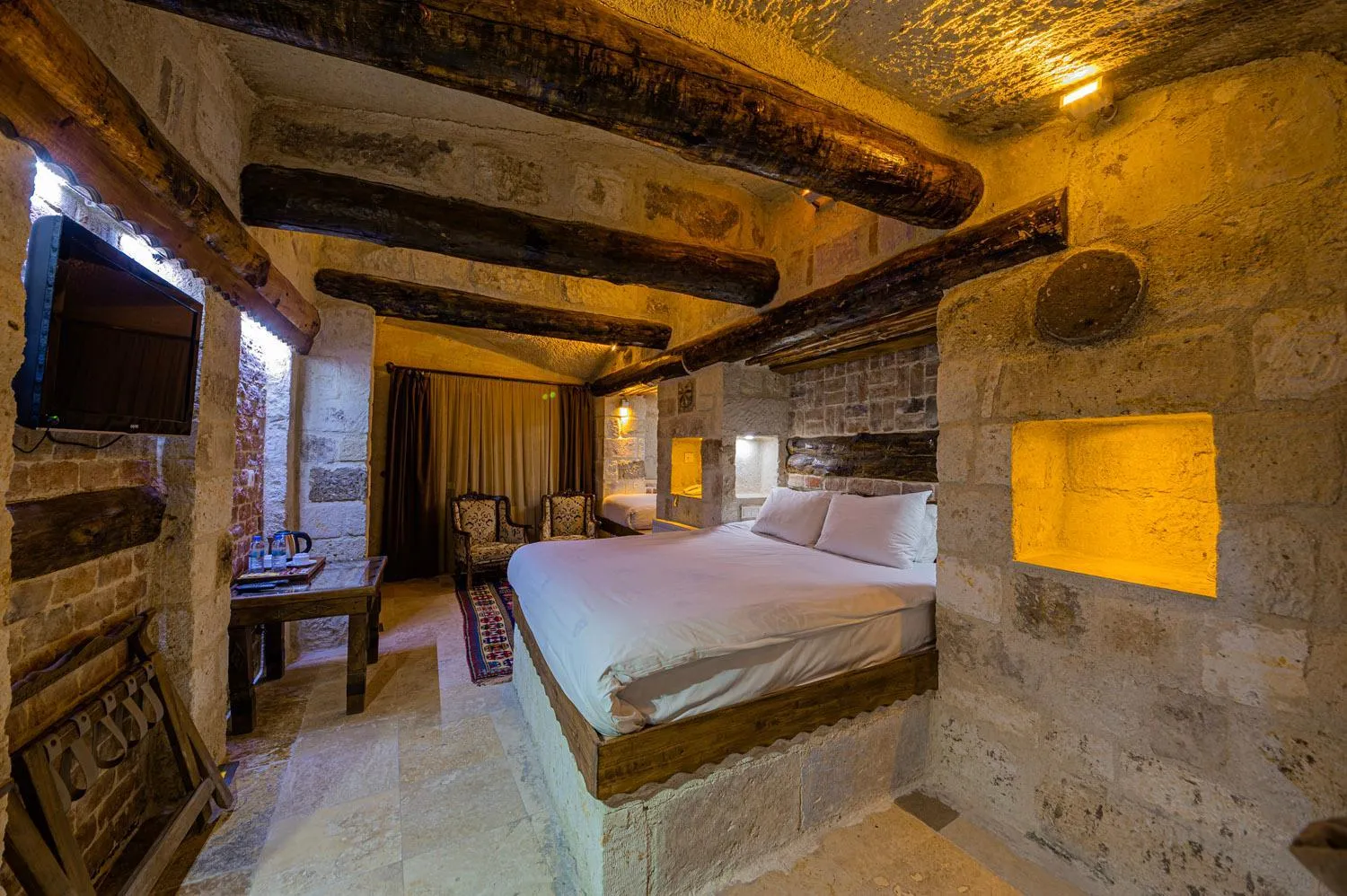 Bed in Konak Bezirhane Cave Otel