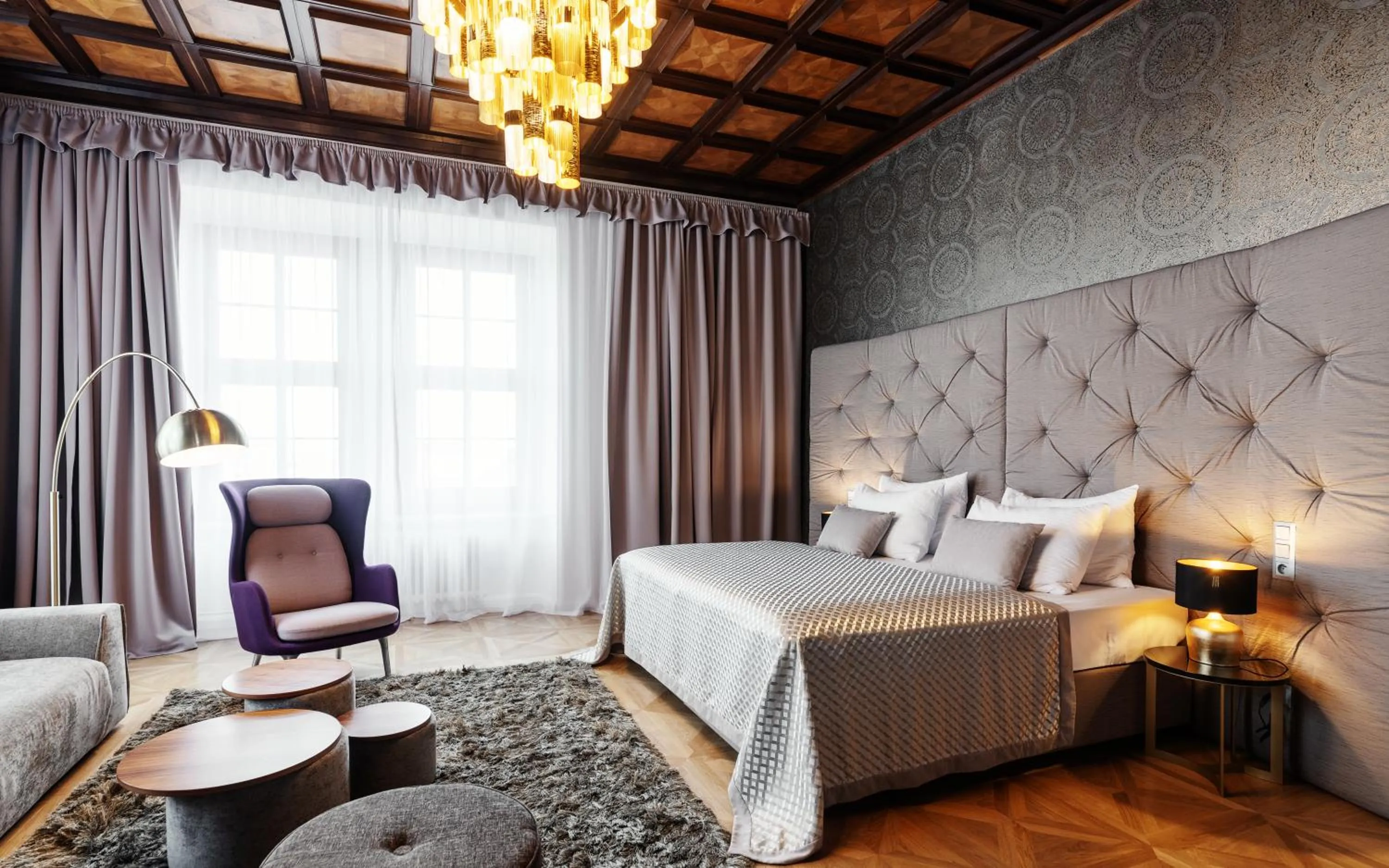 Bed in Grandhotel Brno