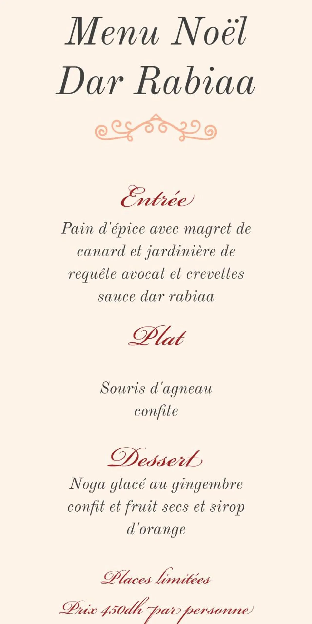 Meals in Riad Dar Rabiaa