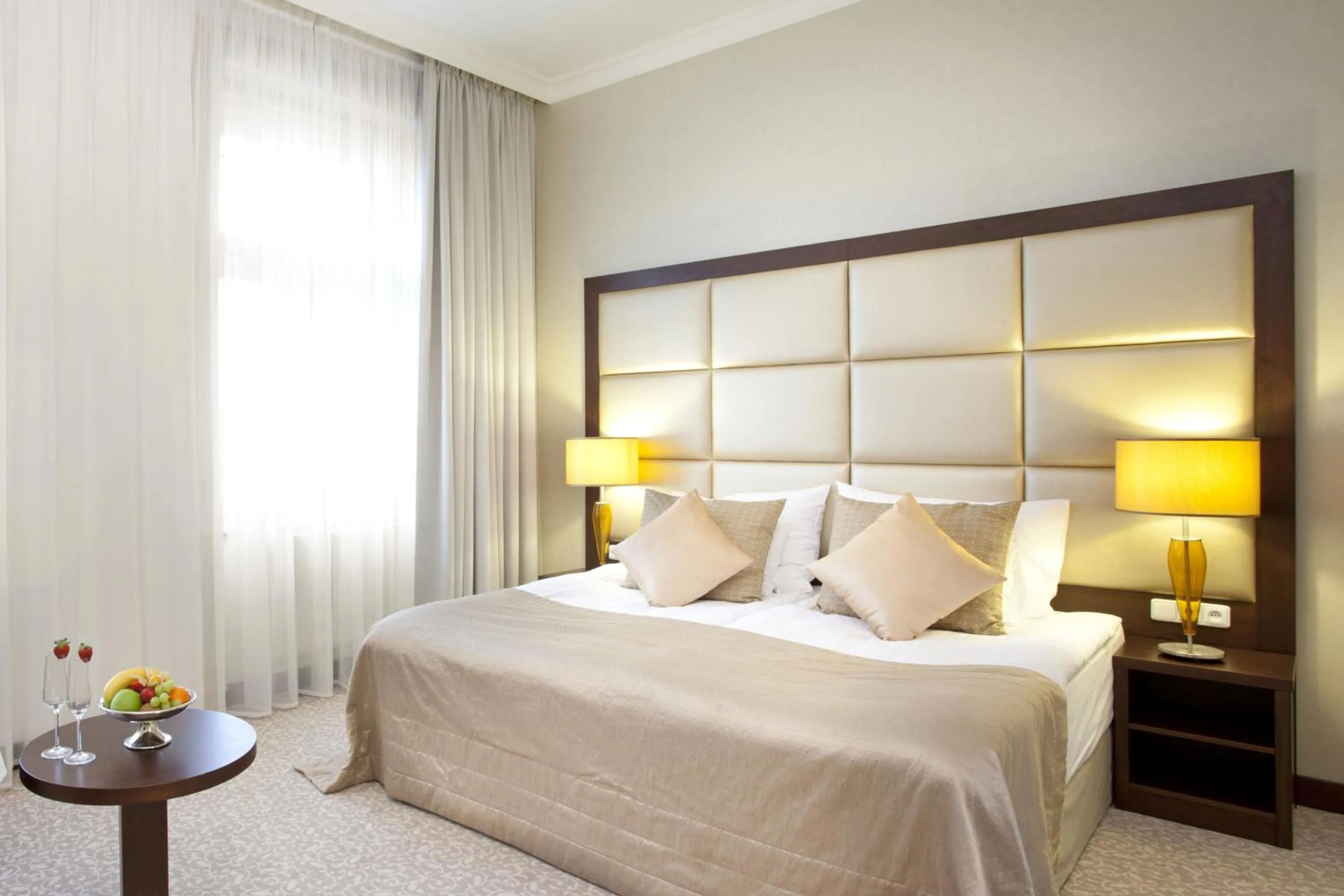 Bed in Kosher Hotel King David Prague