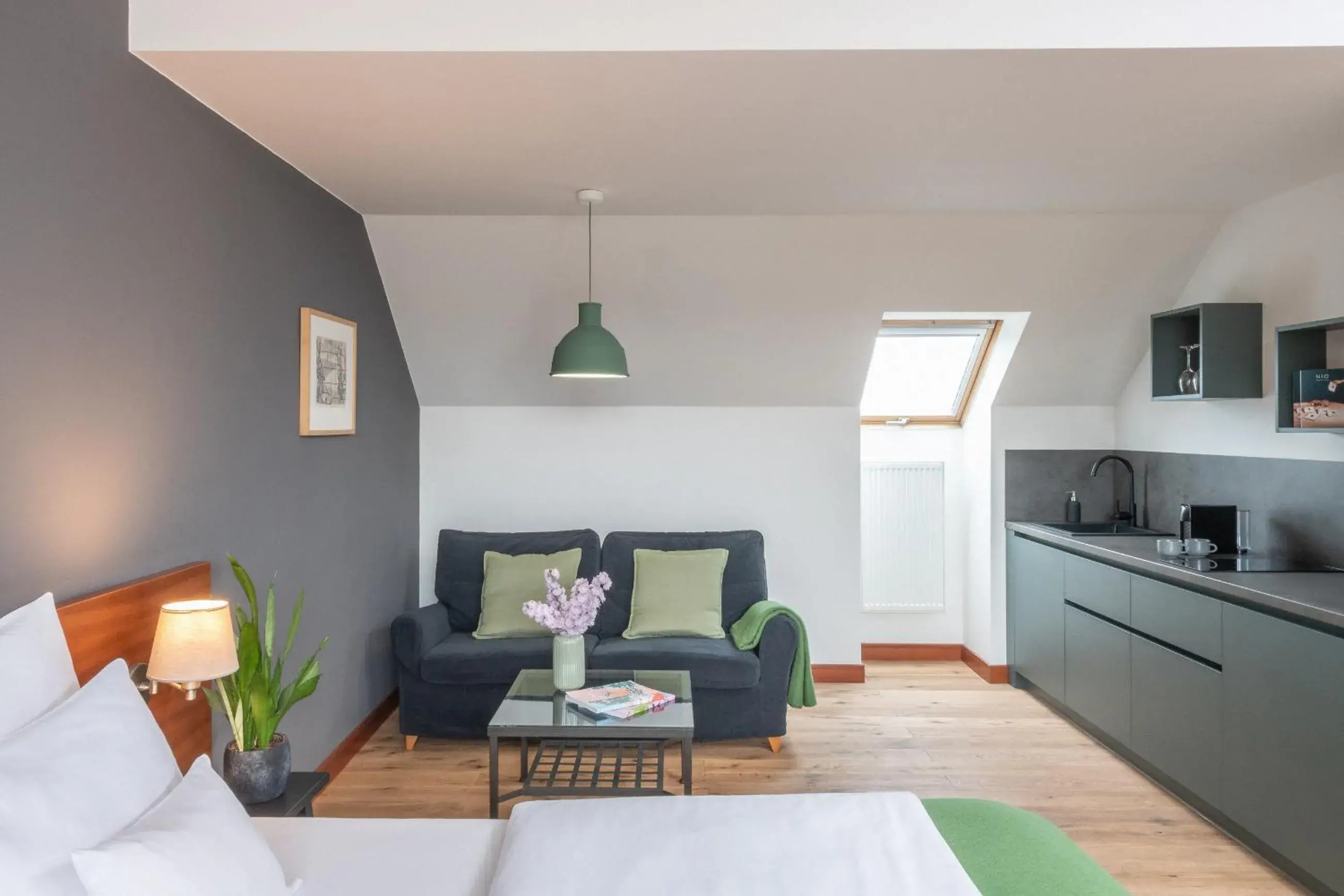 kitchen, Bed in Art Hotel Prague kitchen, Bed in Art Hotel Prague