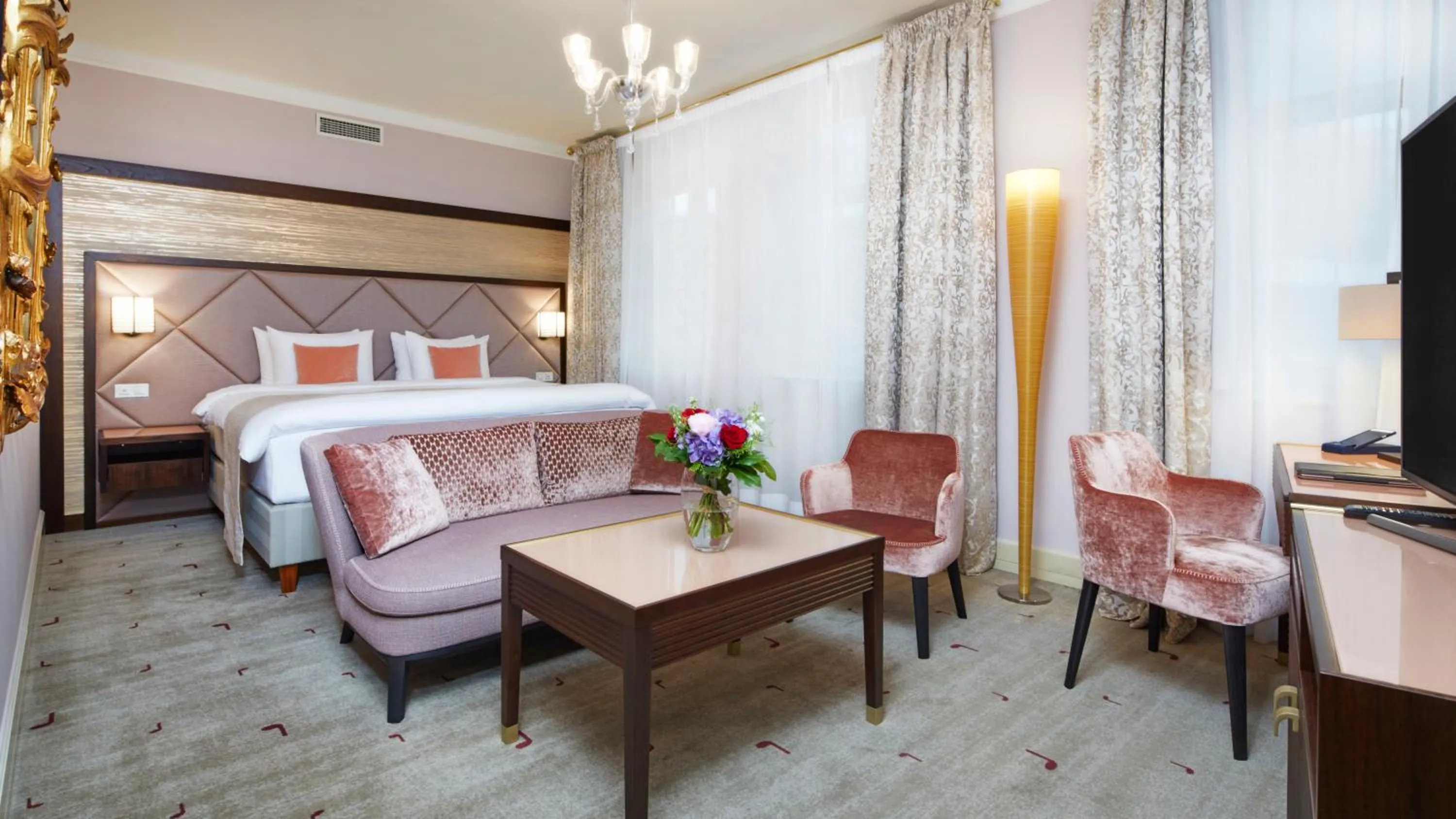 Living room, Bed in Aria Hotel Prague