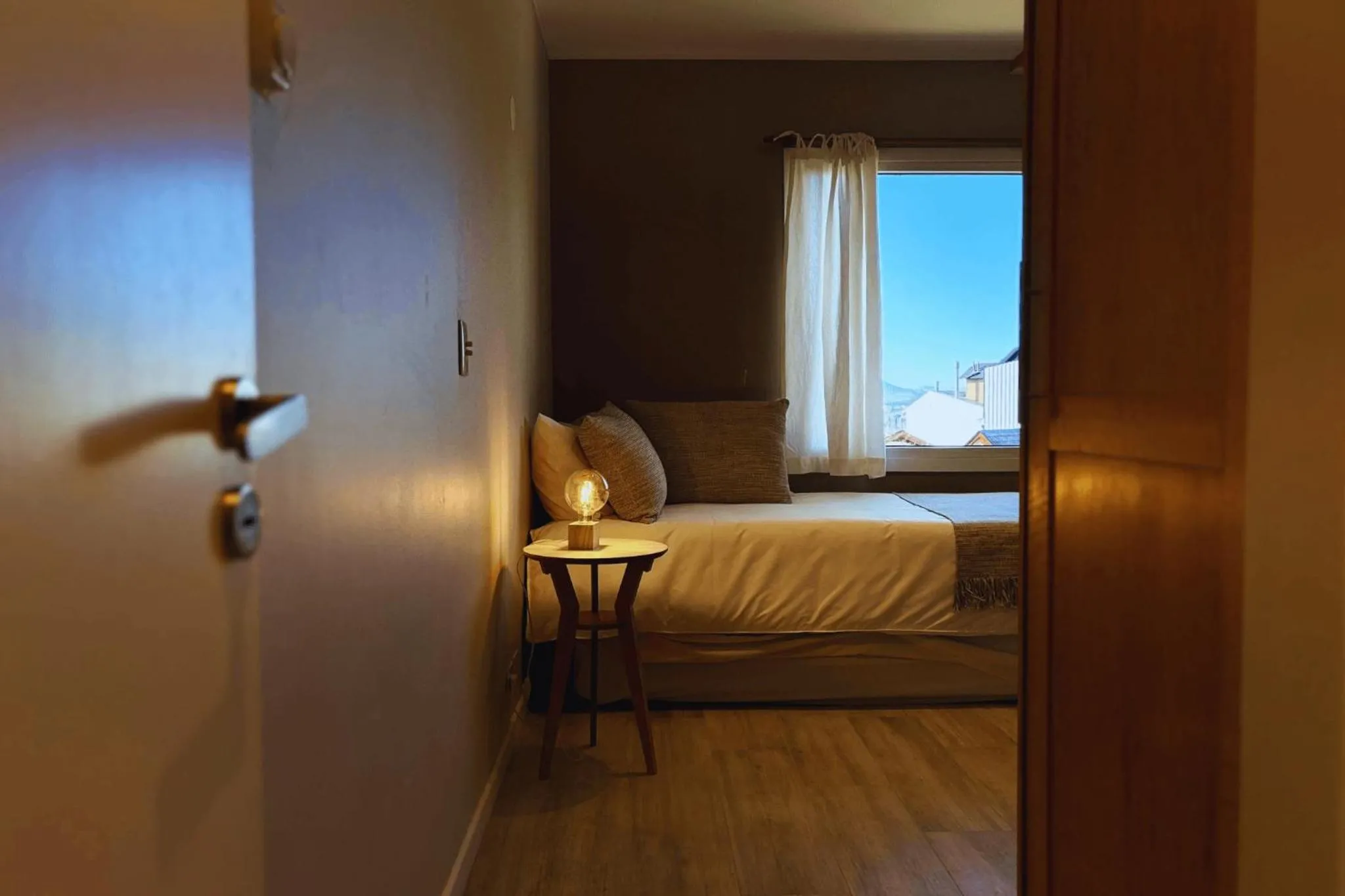 Bed in Departamento completo en San Carlos de Bariloche, Argentina