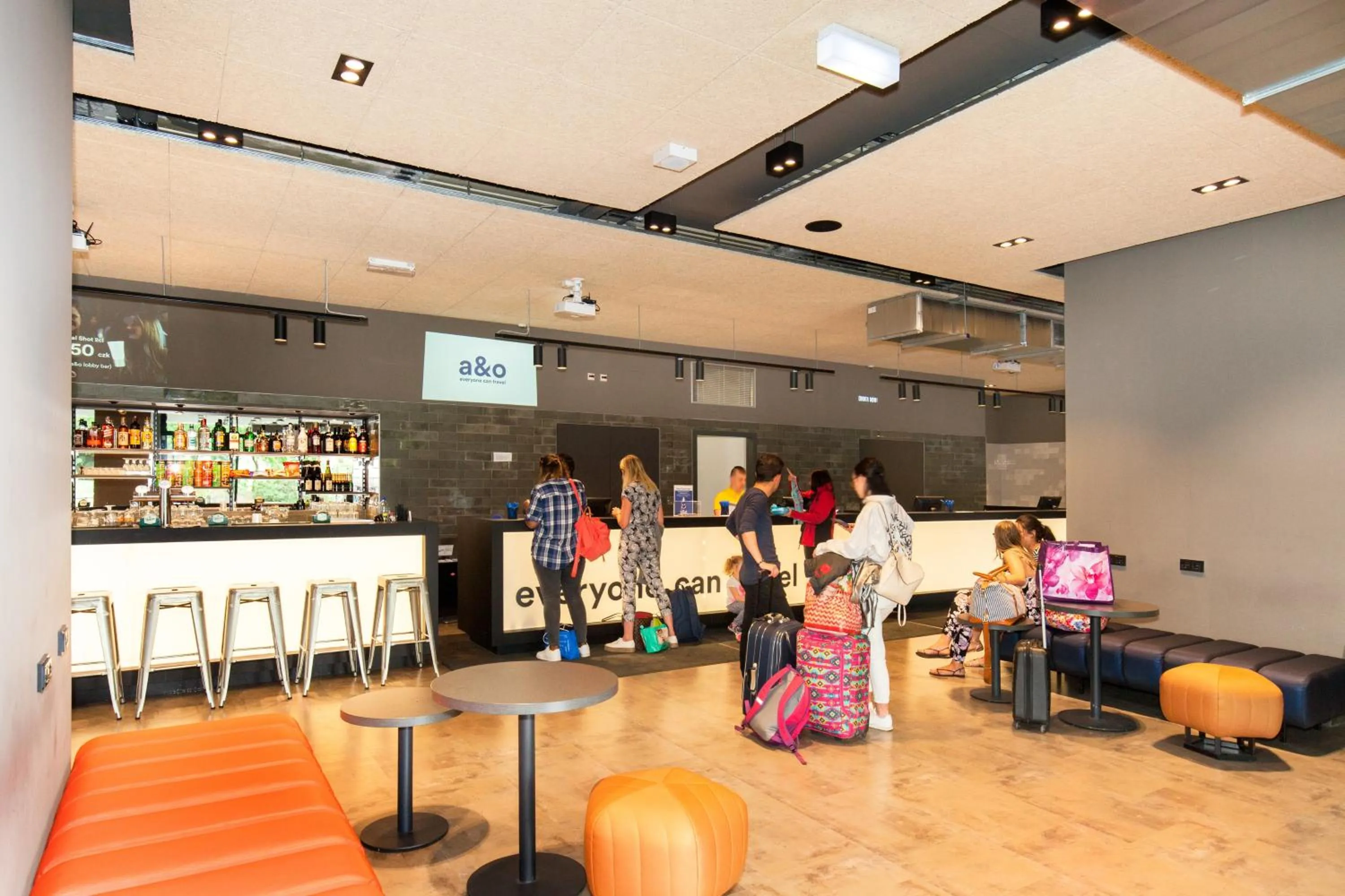 Lobby or reception in a&o Prague Rhea