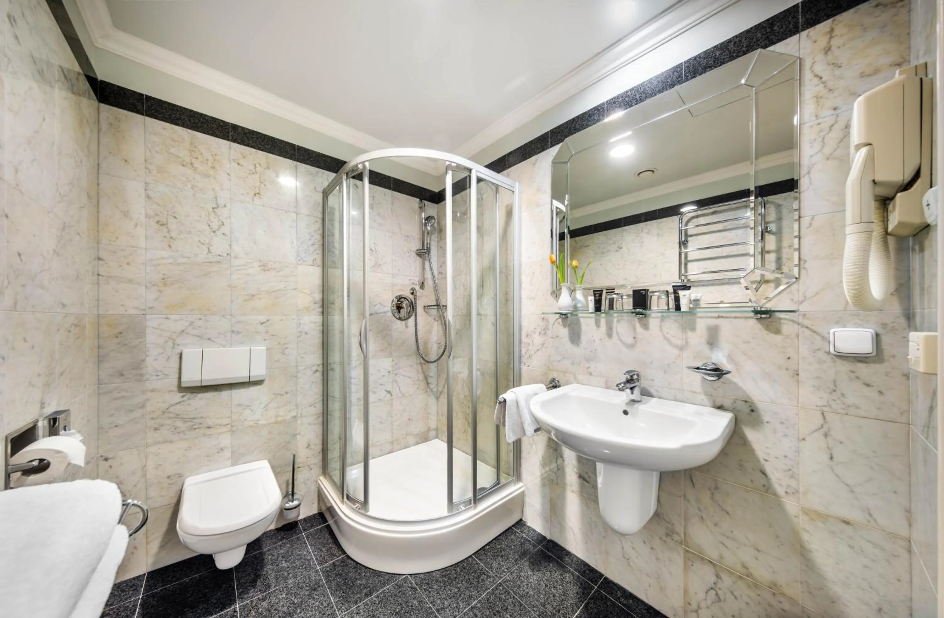 Shower in Esplanade Hotel Prague