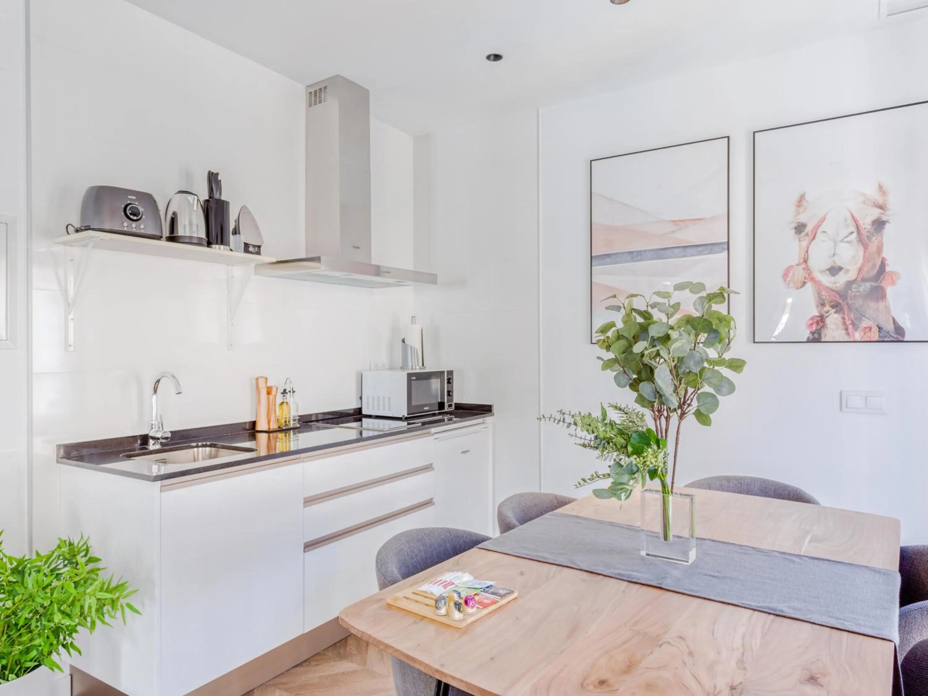 Kitchen or kitchenette in Limehome Málaga Calle Ancha del Carmen - Digital Access