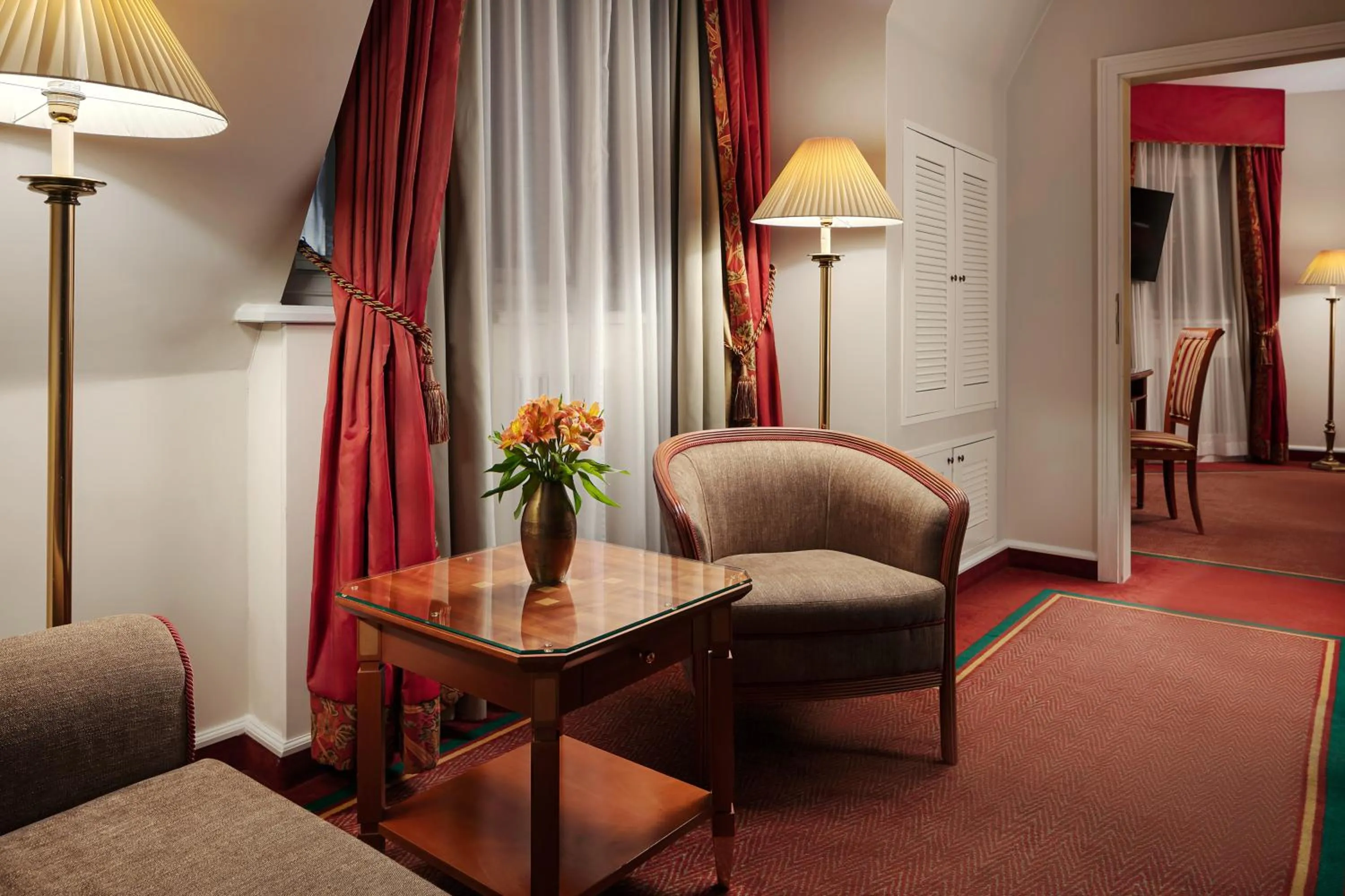 Seating area in Art Nouveau Palace Hotel