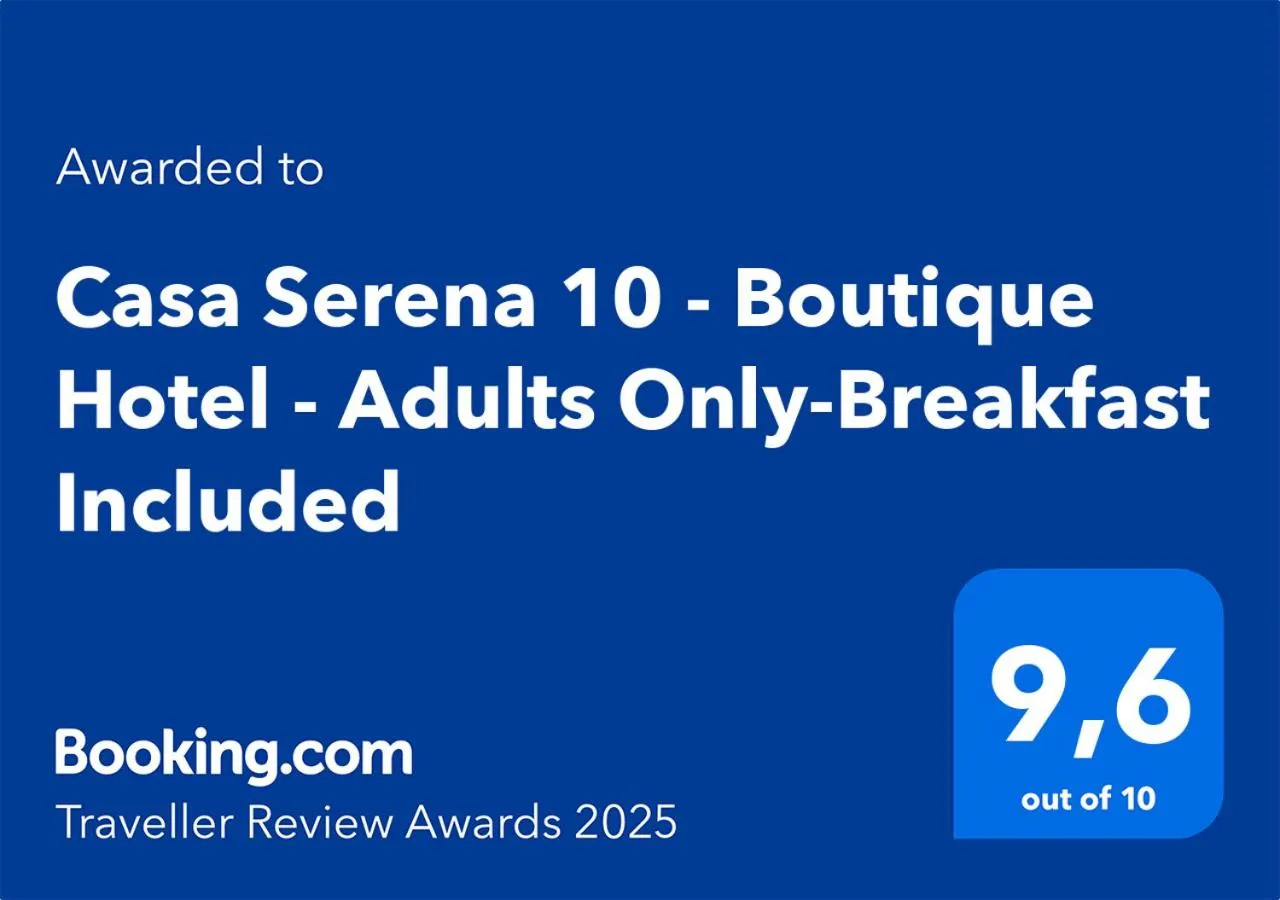 Certificate/Award in Casa Serena 10 Boutique- Adults Only-Breakfast Included
