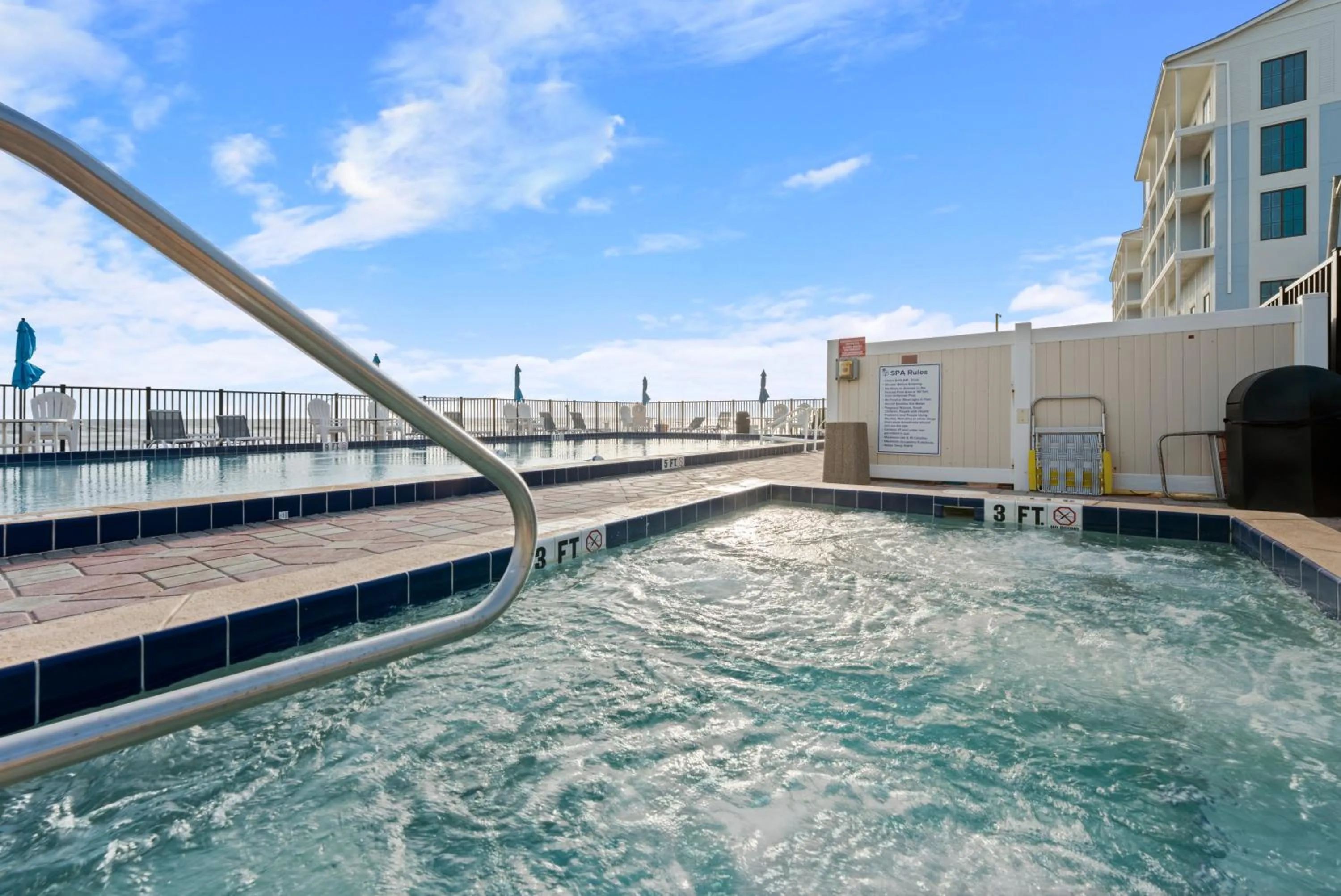 Pool view in Outrigger Beach Club Resort