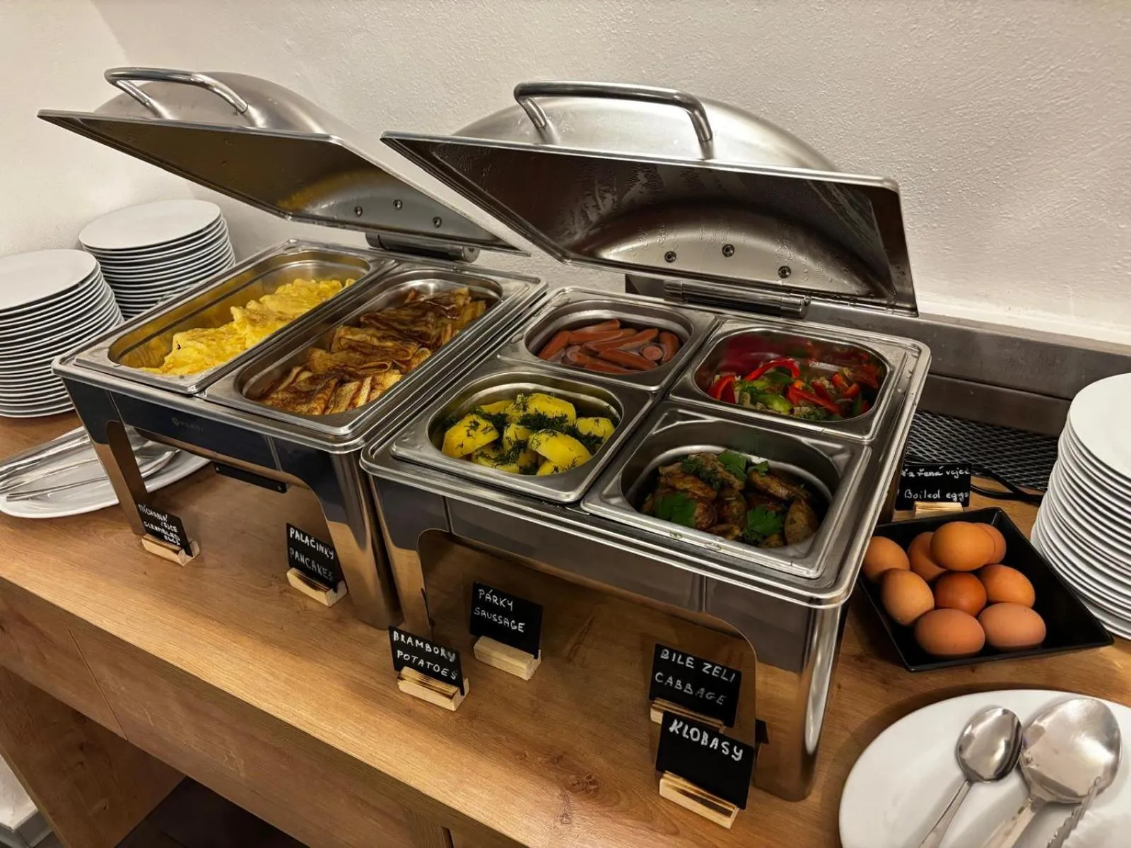 Buffet breakfast in The Golden Wheel Hotel