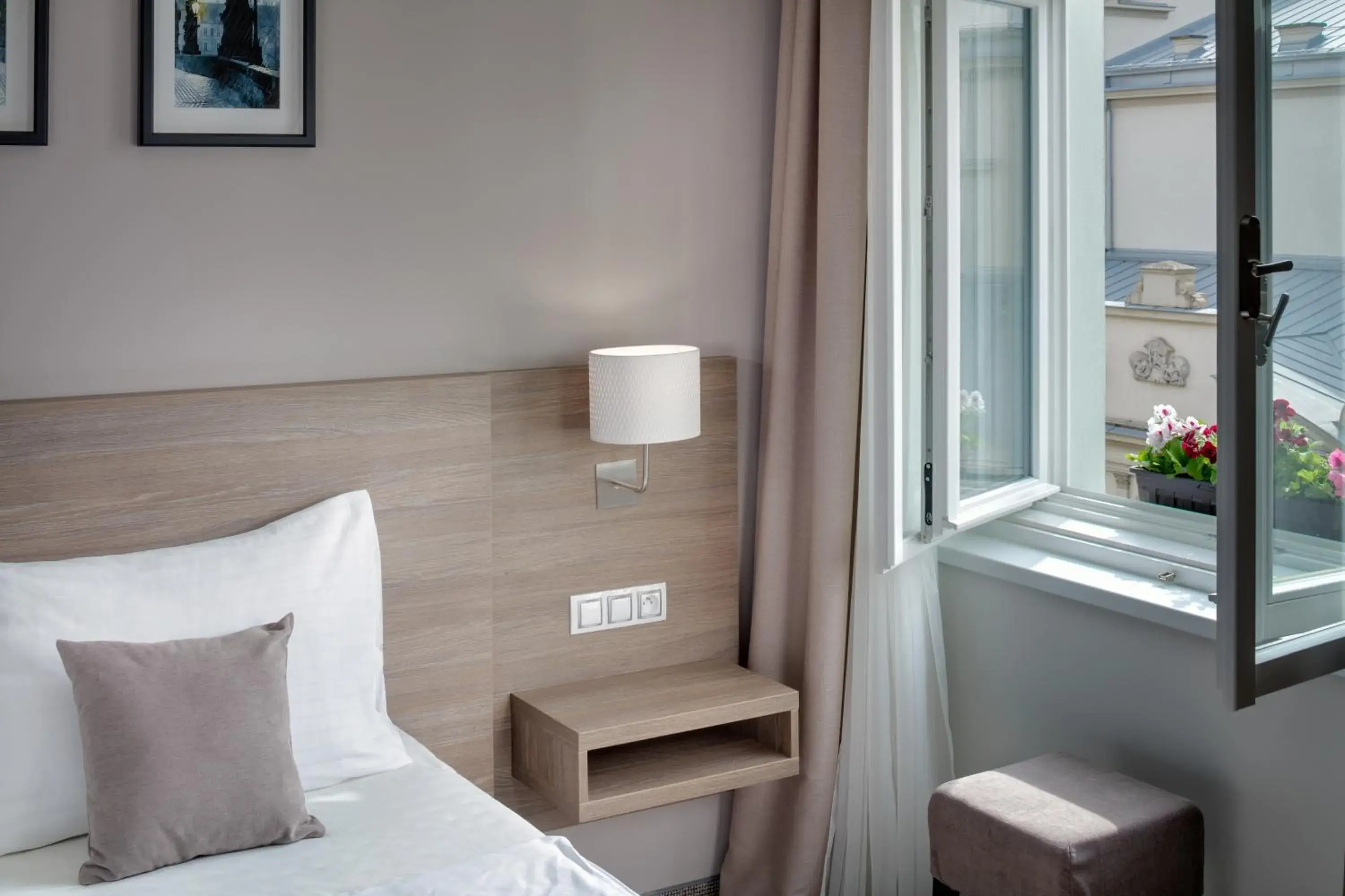 Decorative detail, Bed in Hotel Florenc Decorative detail, Bed in Hotel Florenc