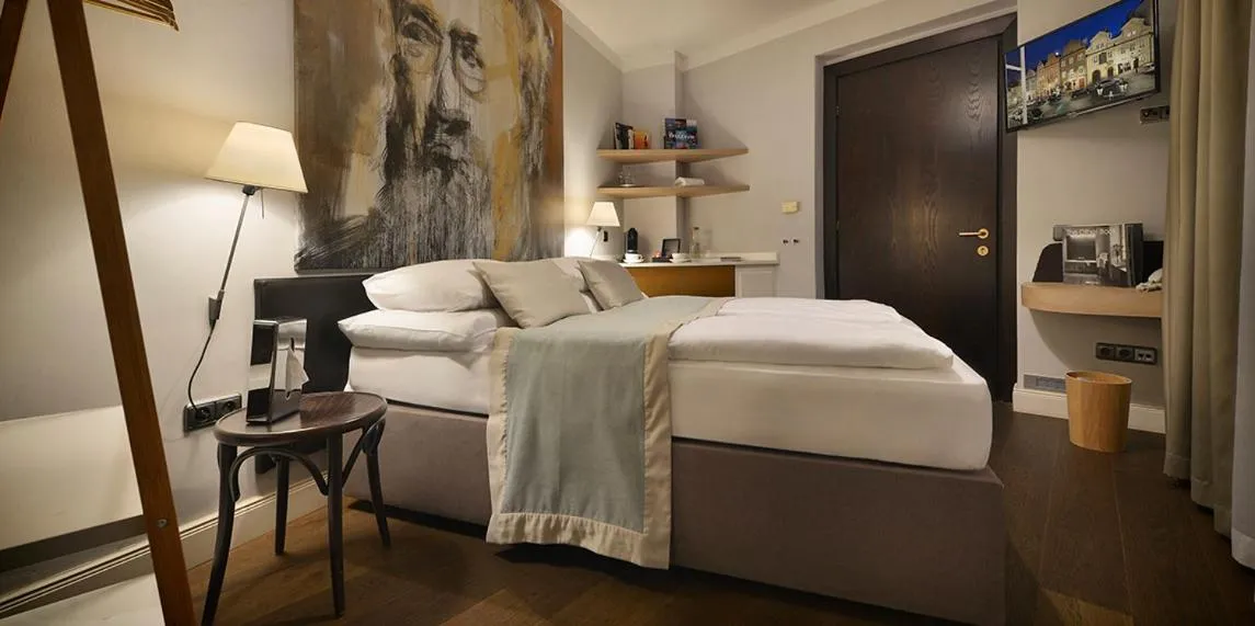 Bedroom, Bed in Design Hotel Neruda