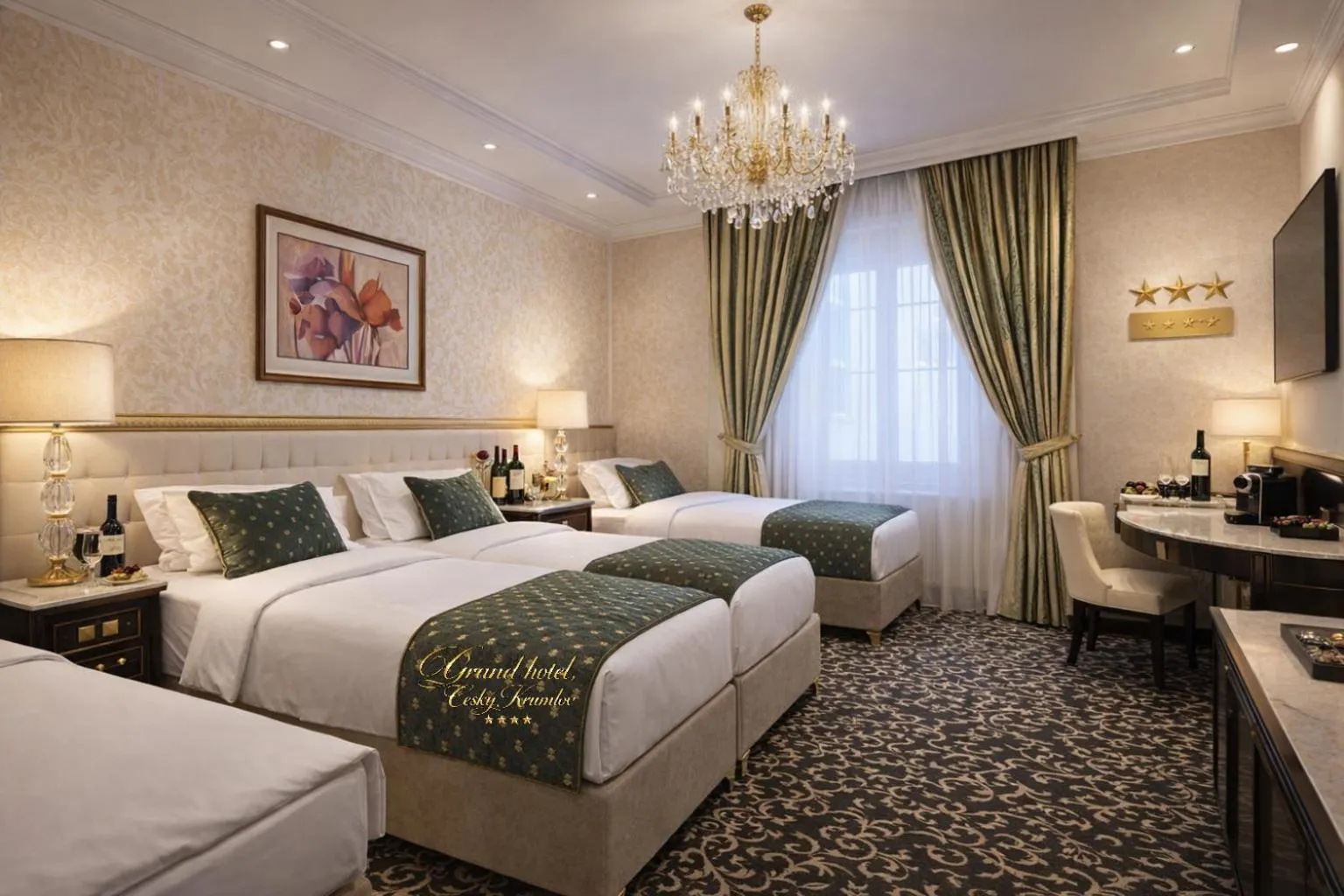 TV and multimedia, Bed in Hotel Grand