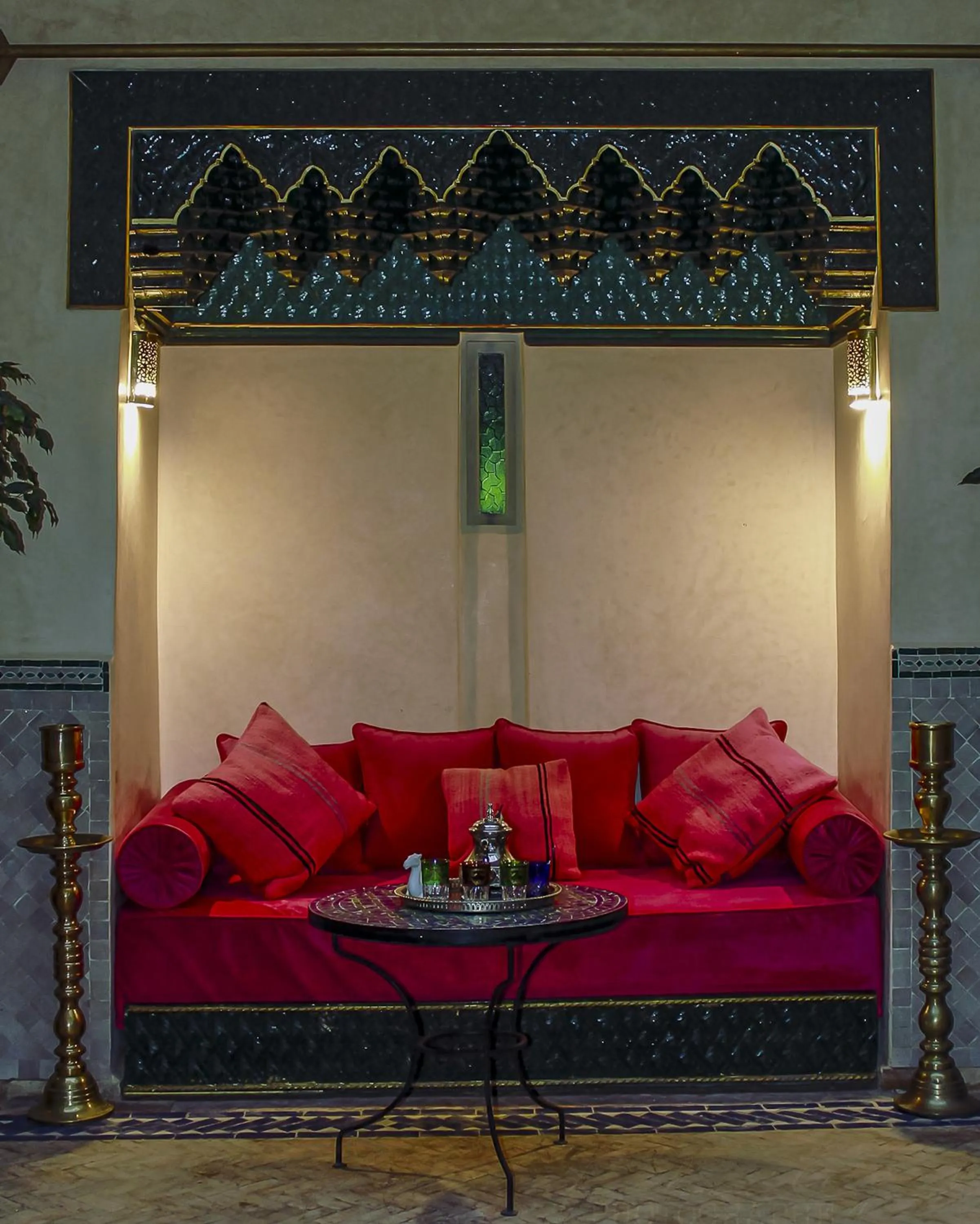 Seating area in Riad Dar Habiba by Garden Wonders
