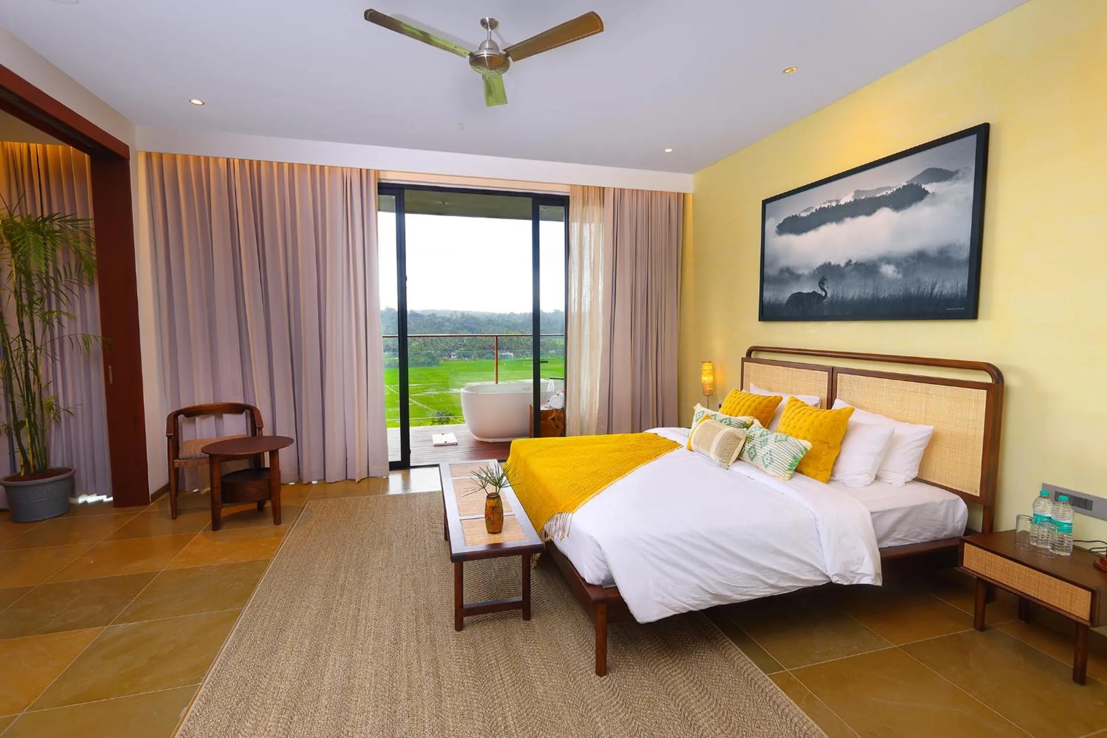 View (from property/room), Bed in Saptha Resort and Spa