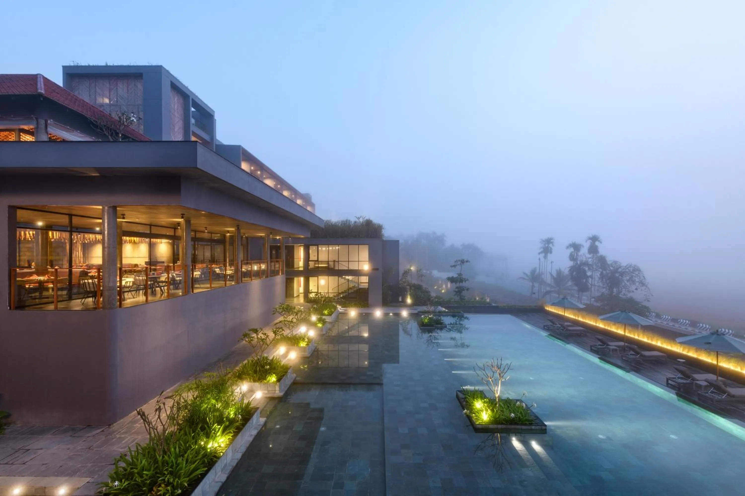 Swimming pool in Saptha Resort and Spa